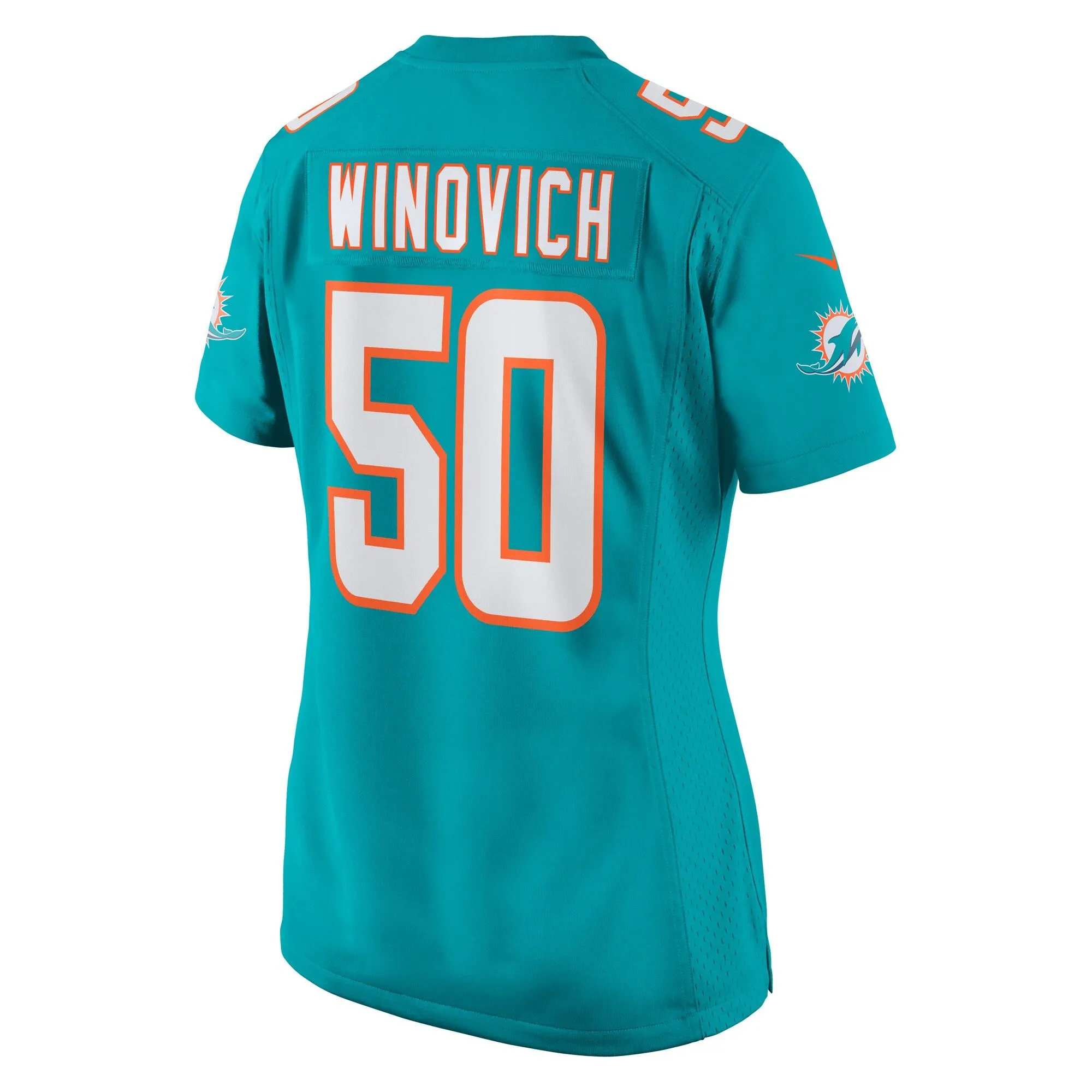 Chase Winovich Miami Dolphins  Women's Team Game Jersey -  Aqua