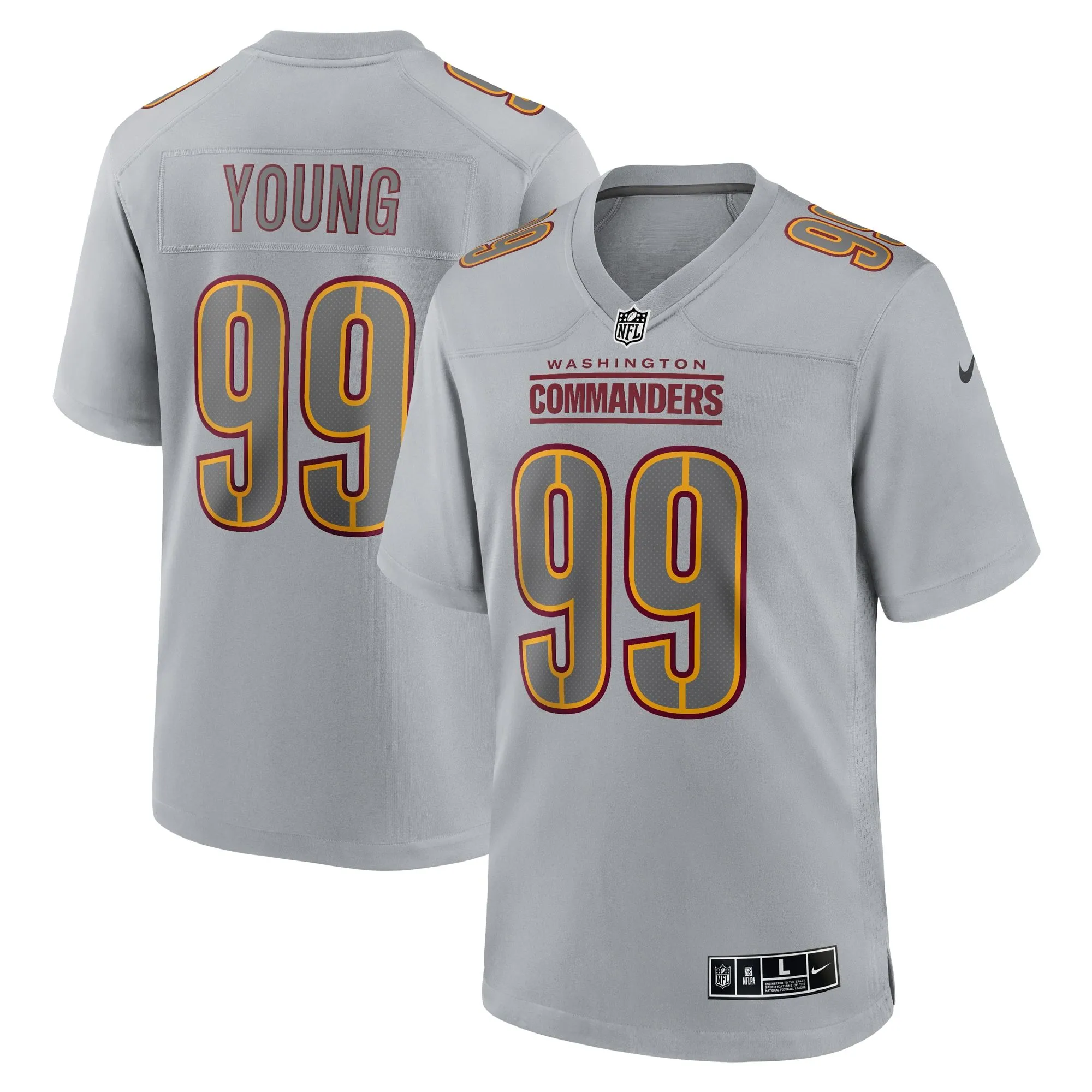 Chase Young Washington Commanders  Atmosphere Fashion Game Jersey - Gray