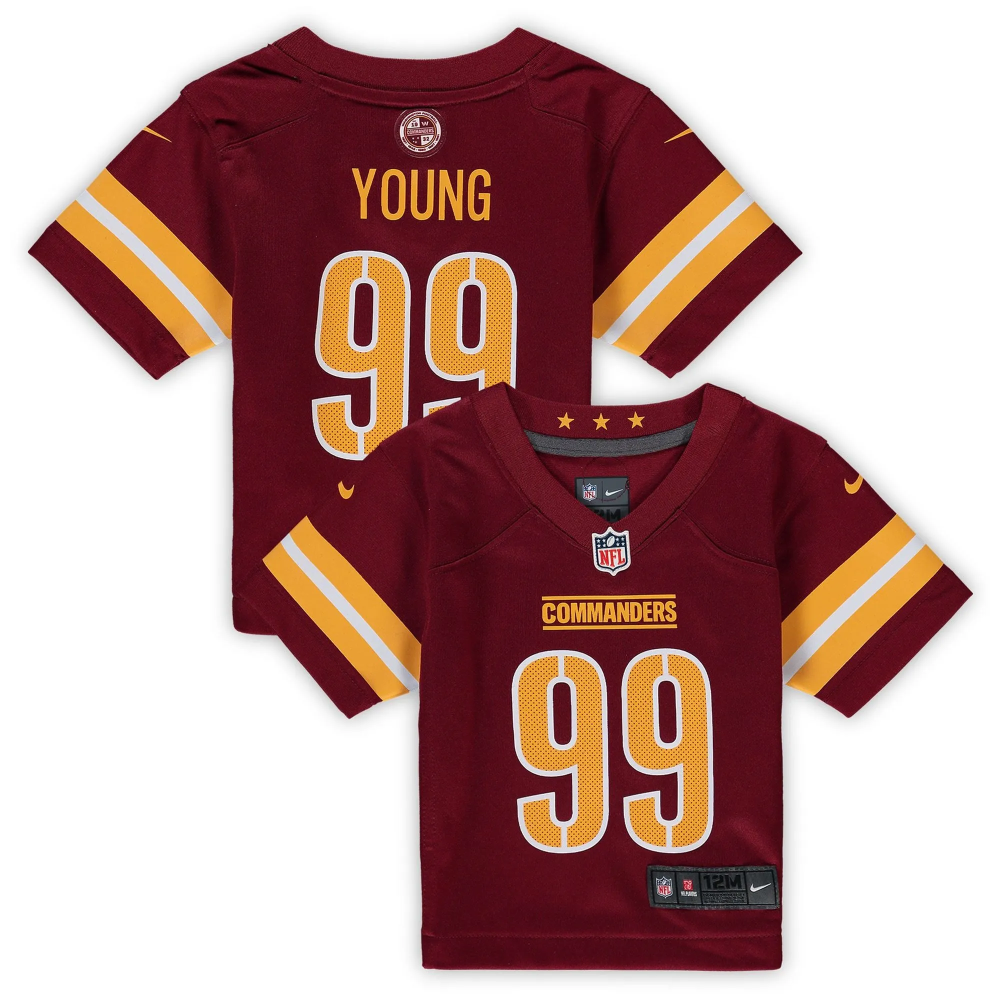 Chase Young Washington Commanders  Infant Game Jersey - Burgundy