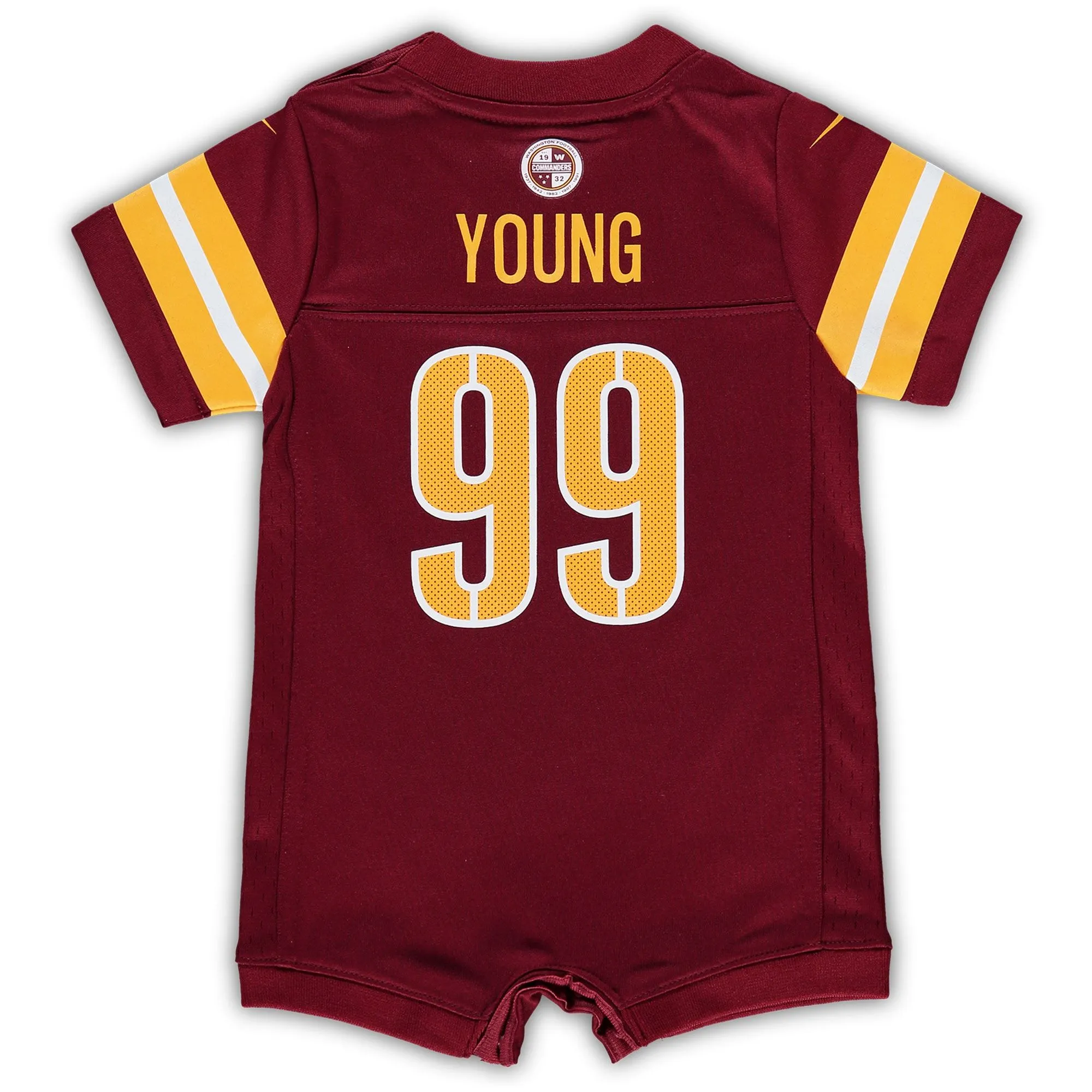 Chase Young Washington Commanders  Newborn & Infant Game Romper Jersey - Burgundy