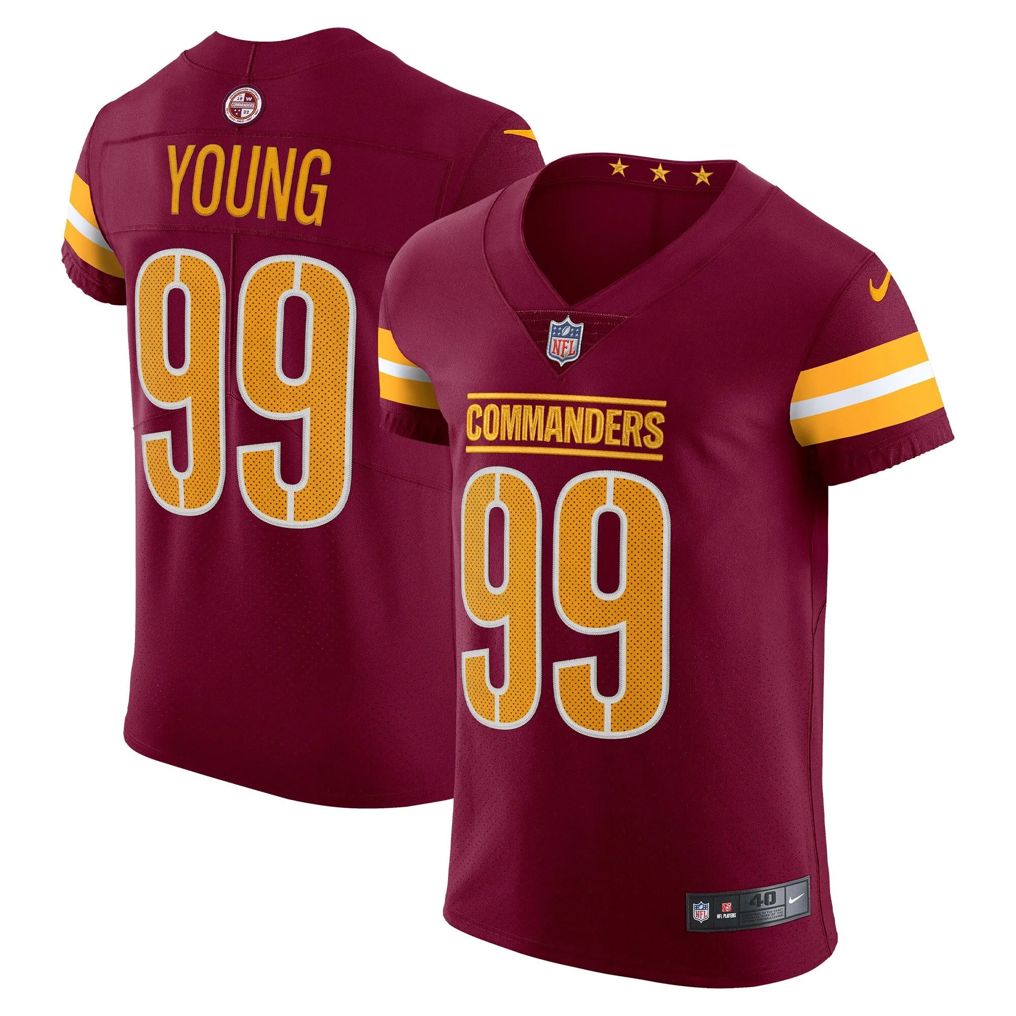 Chase Young Washington Commanders  Vapor Elite Jersey - Burgundy