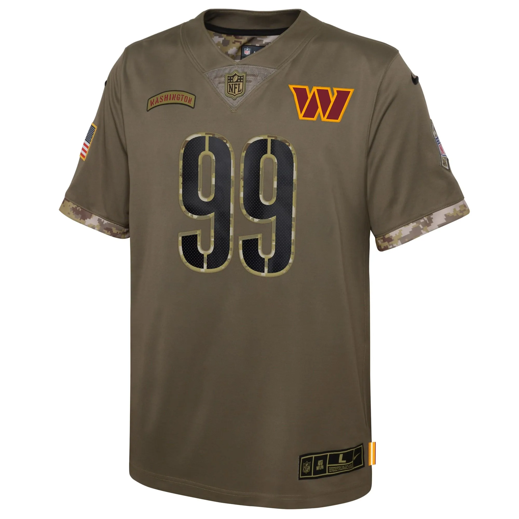 Chase Young Washington Commanders  Youth 2022 Salute To Service Player Limited Jersey - Olive