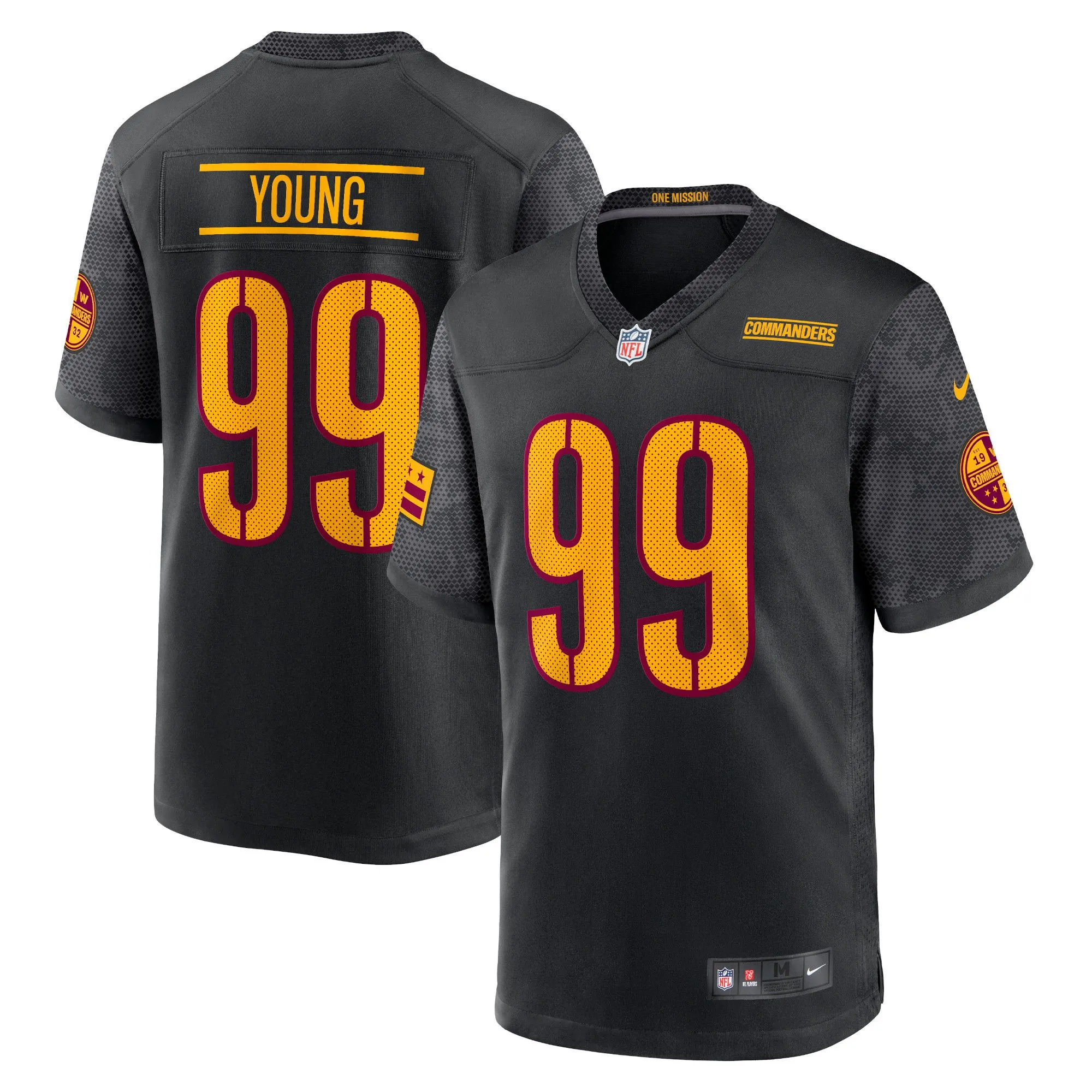 Chase Young Washington Commanders  Youth Game Jersey - Black