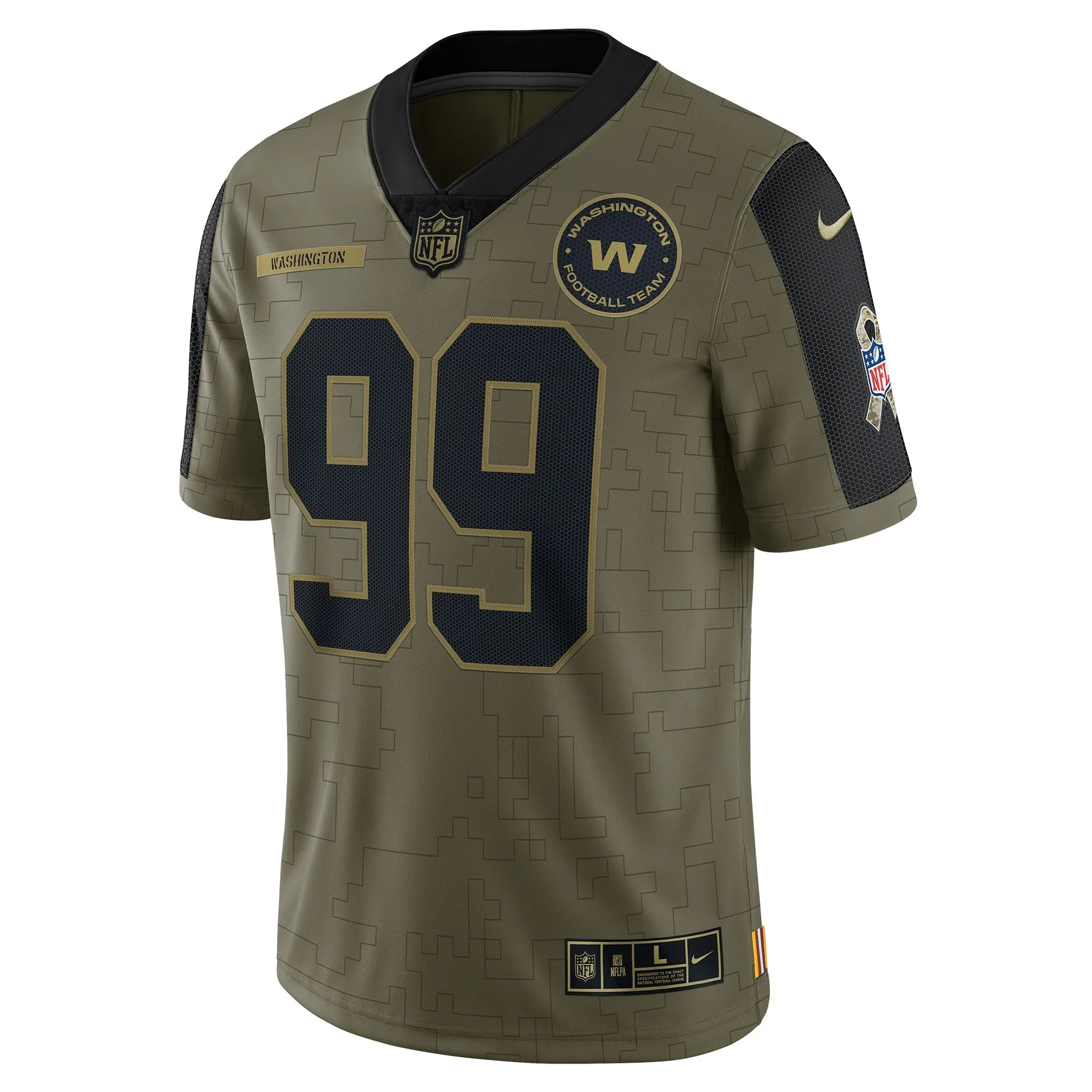 Chase Young Washington Football Team  2021 Salute To Service Limited Player Jersey - Olive