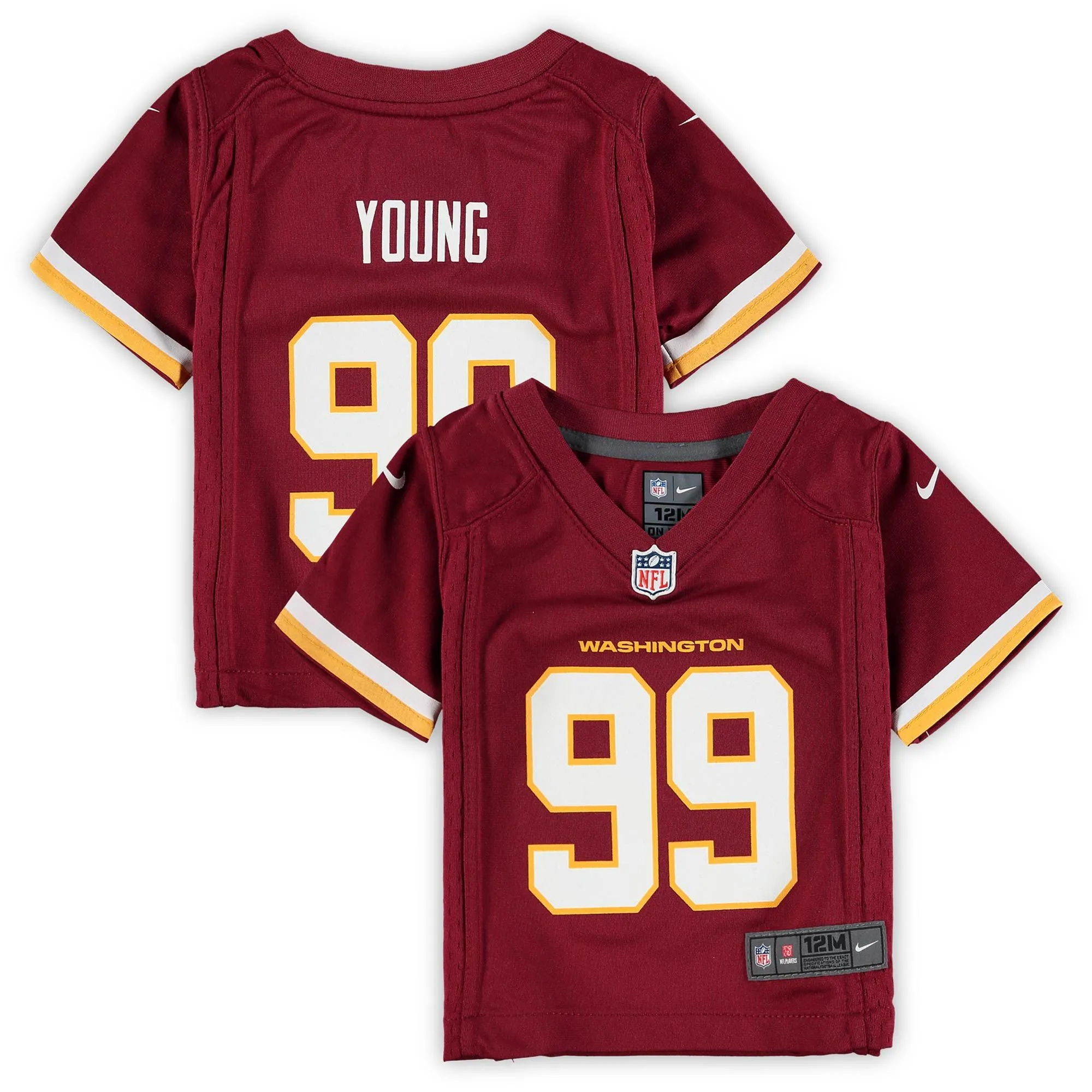 Chase Young Washington Football Team  Infant Game Jersey - Burgundy