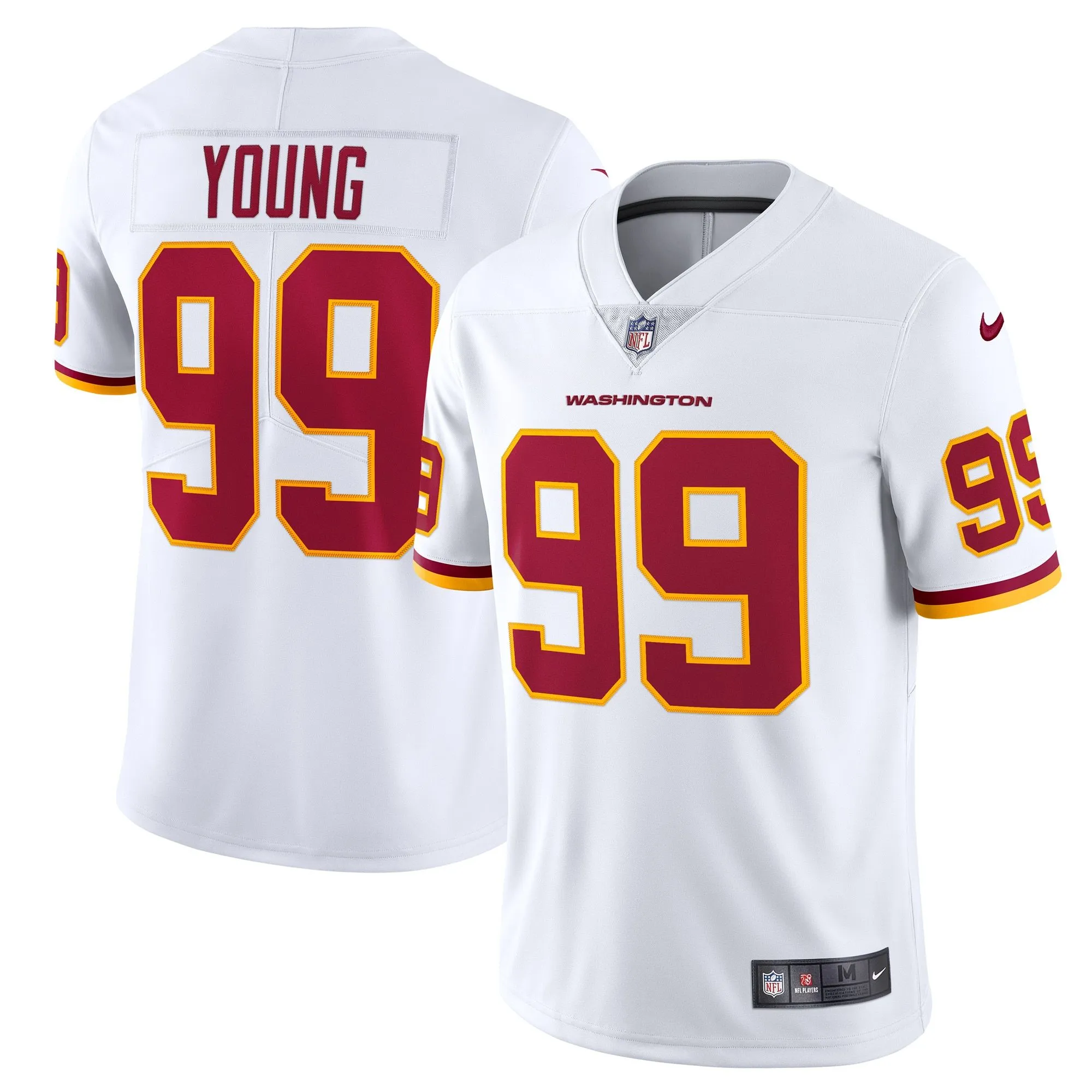 Chase Young Washington Football Team  Vapor Limited Jersey - White