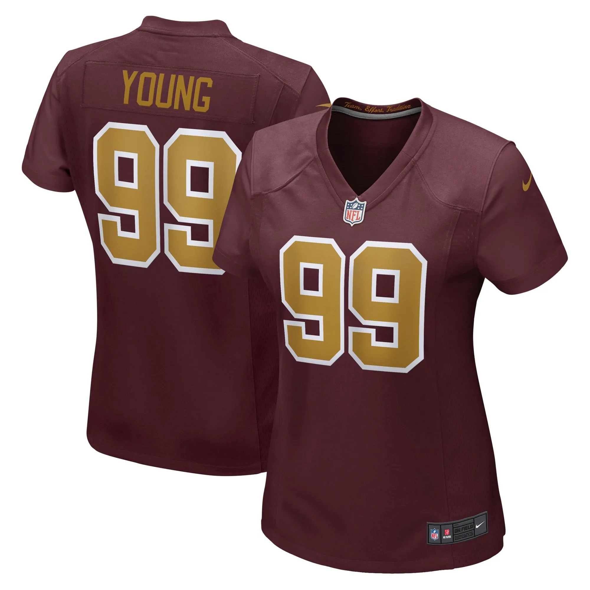 Chase Young Washington Football Team  Women's Alternate Game Jersey - Burgundy