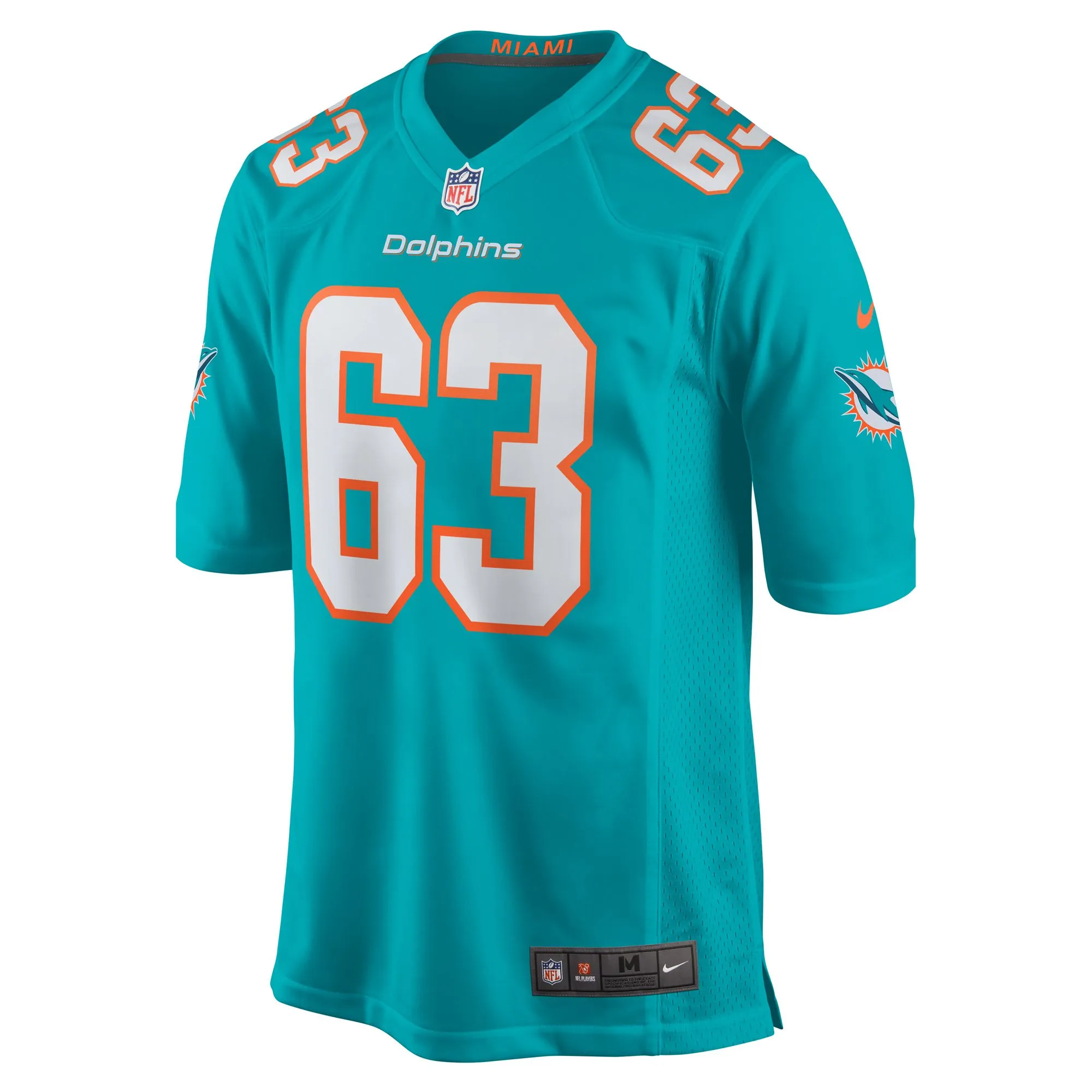 Chasen Hines Miami Dolphins  Team Game Jersey -  Aqua