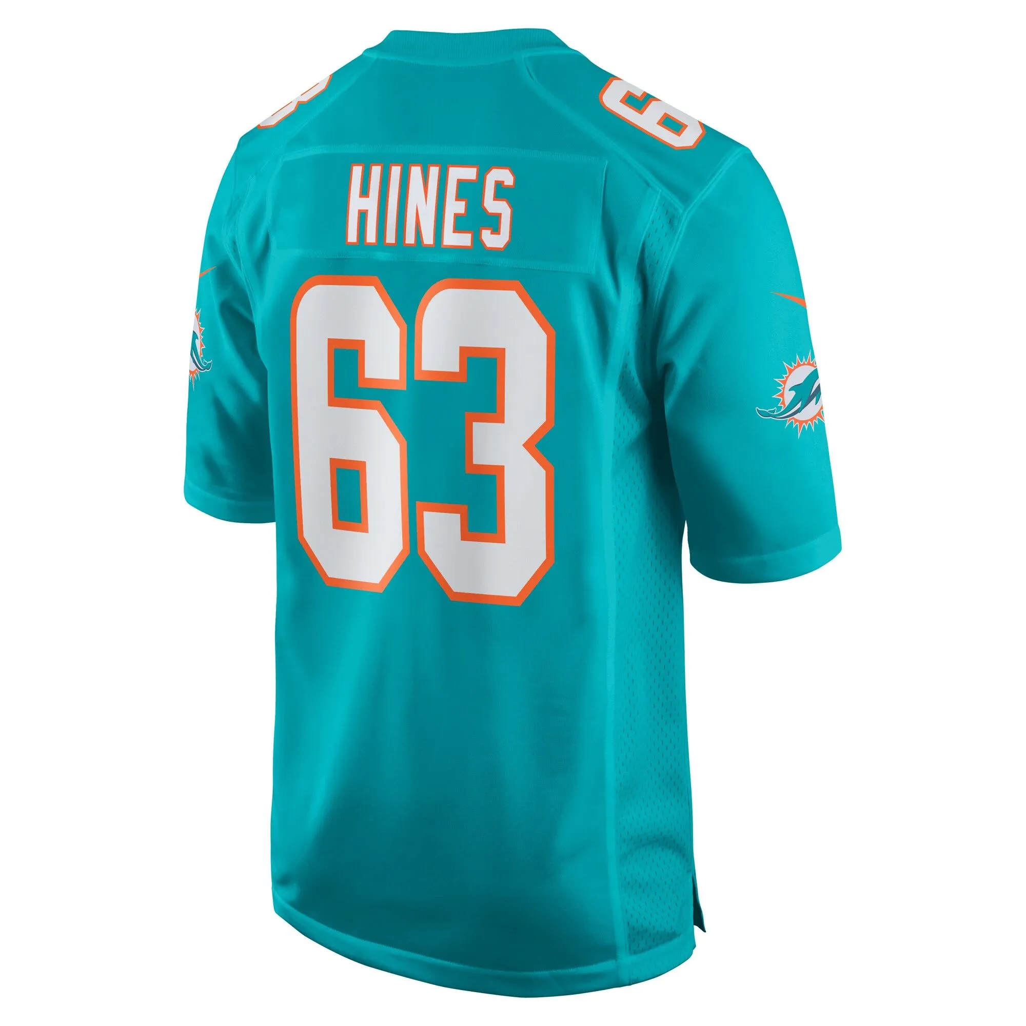 Chasen Hines Miami Dolphins  Team Game Jersey -  Aqua