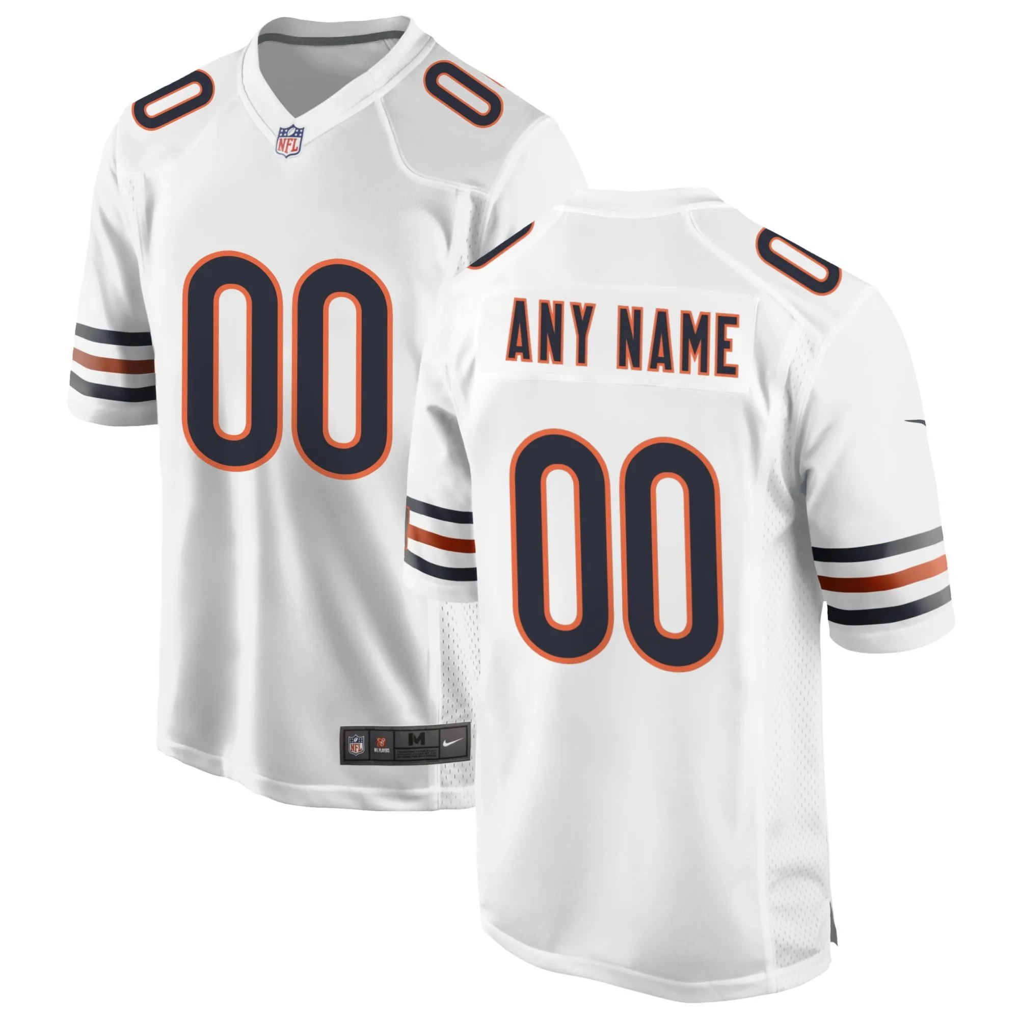 Chicago Bears  Custom Game Jersey - White