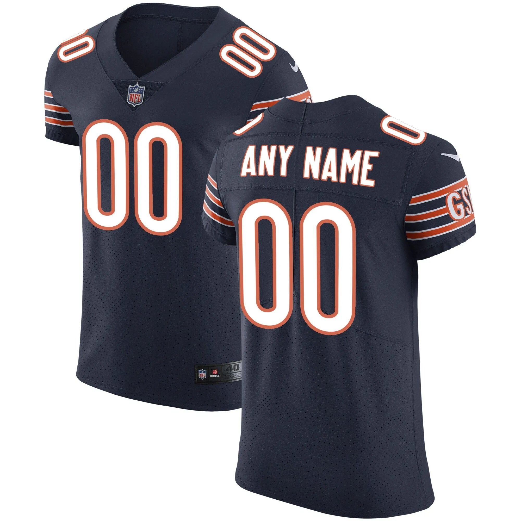 Chicago Bears  Vapor Untouchable Custom Elite Jersey - Navy