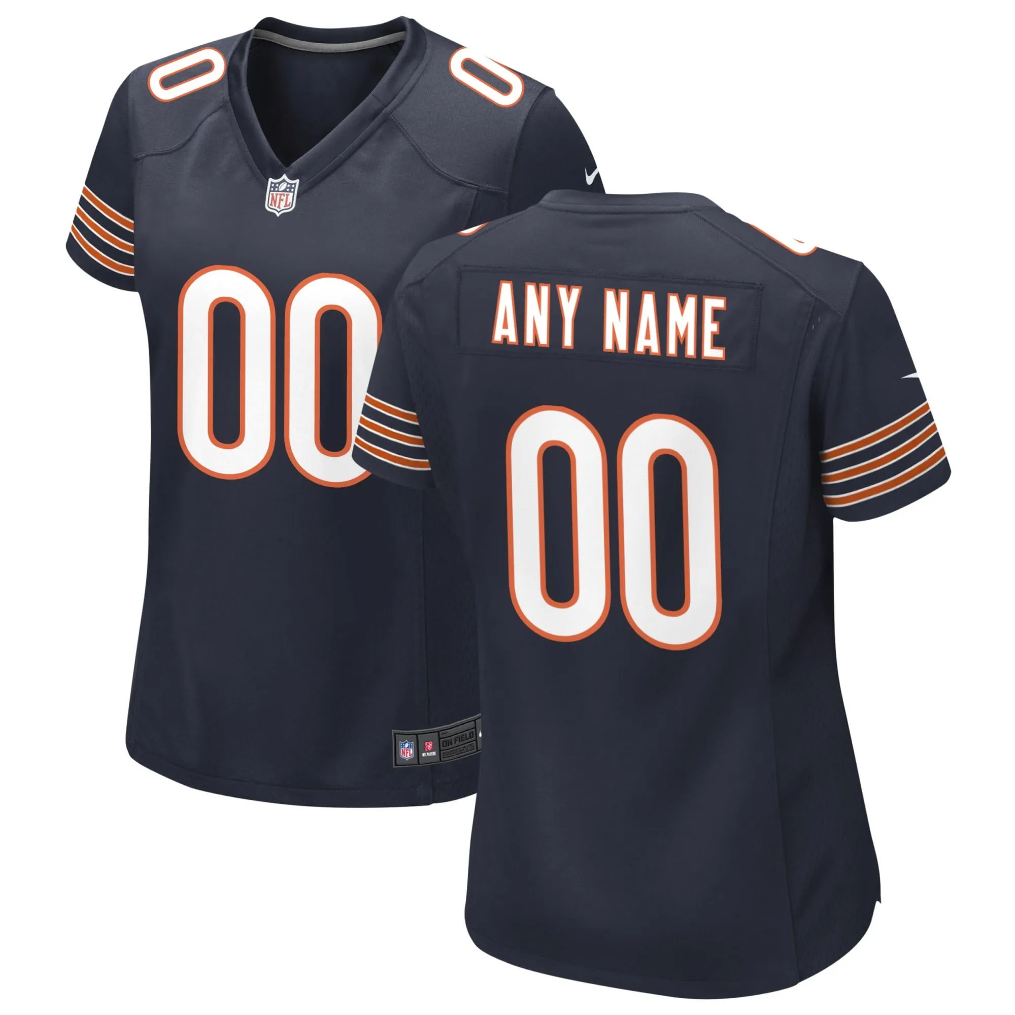 Chicago Bears  Women's Custom Game Jersey - Navy