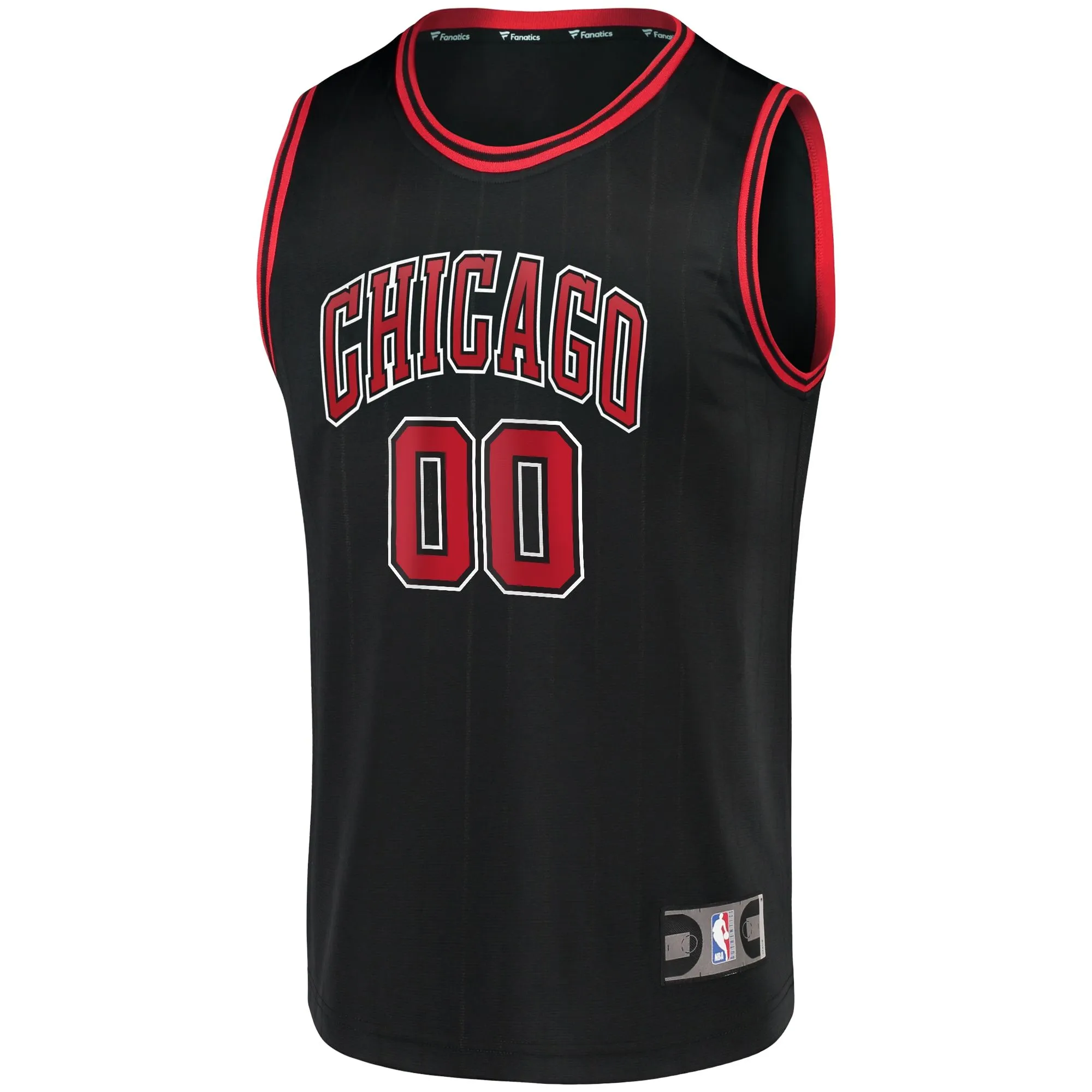 Chicago Bulls Fanatics Branded Fast Break Replica Custom Jersey Black - Statement Edition