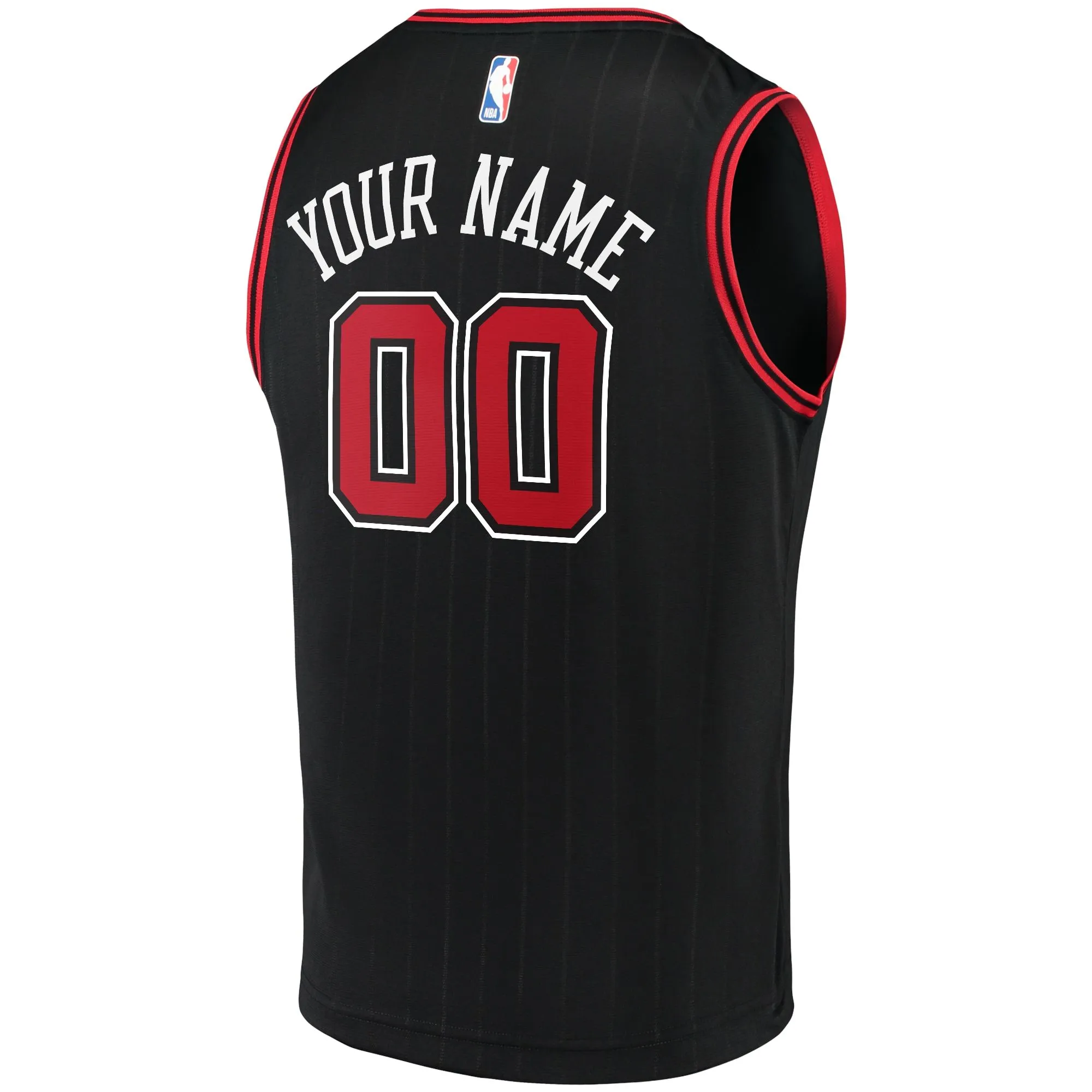 Chicago Bulls Fanatics Branded Fast Break Replica Custom Jersey Black - Statement Edition