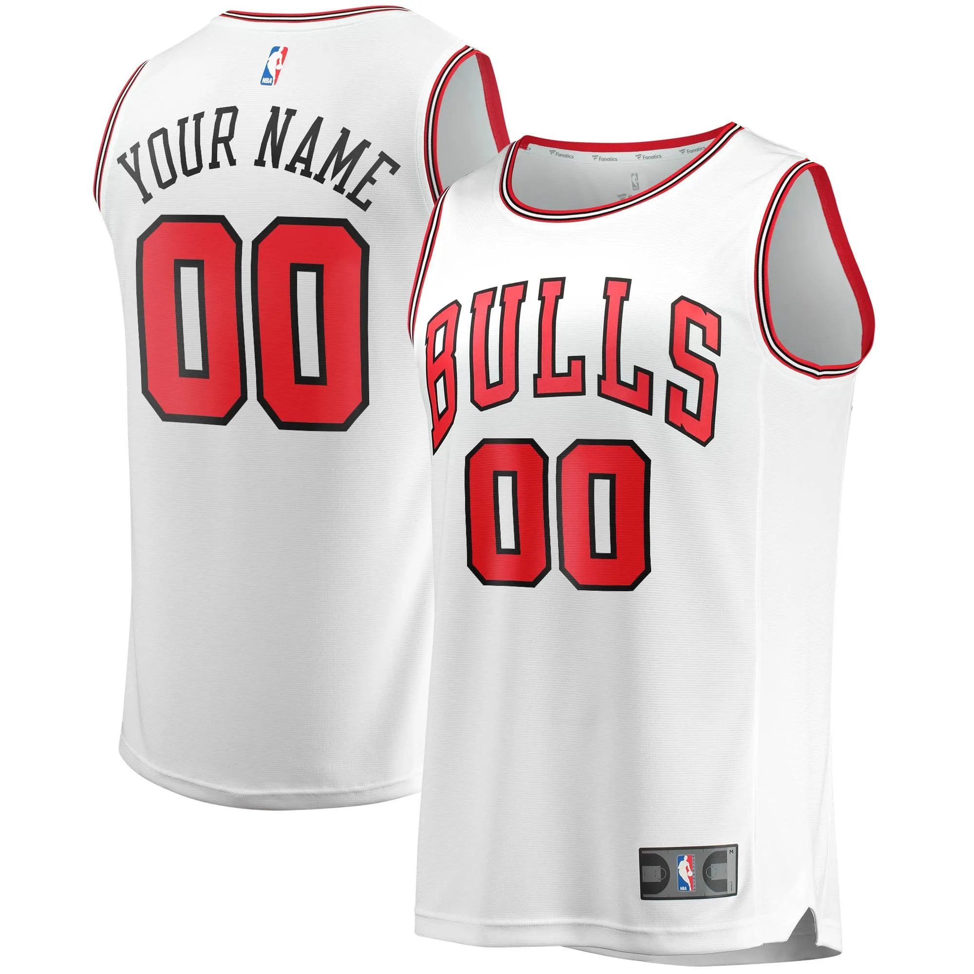 Chicago Bulls Fanatics Branded Youth Fast Break Custom Replica Jersey White - Association Edition