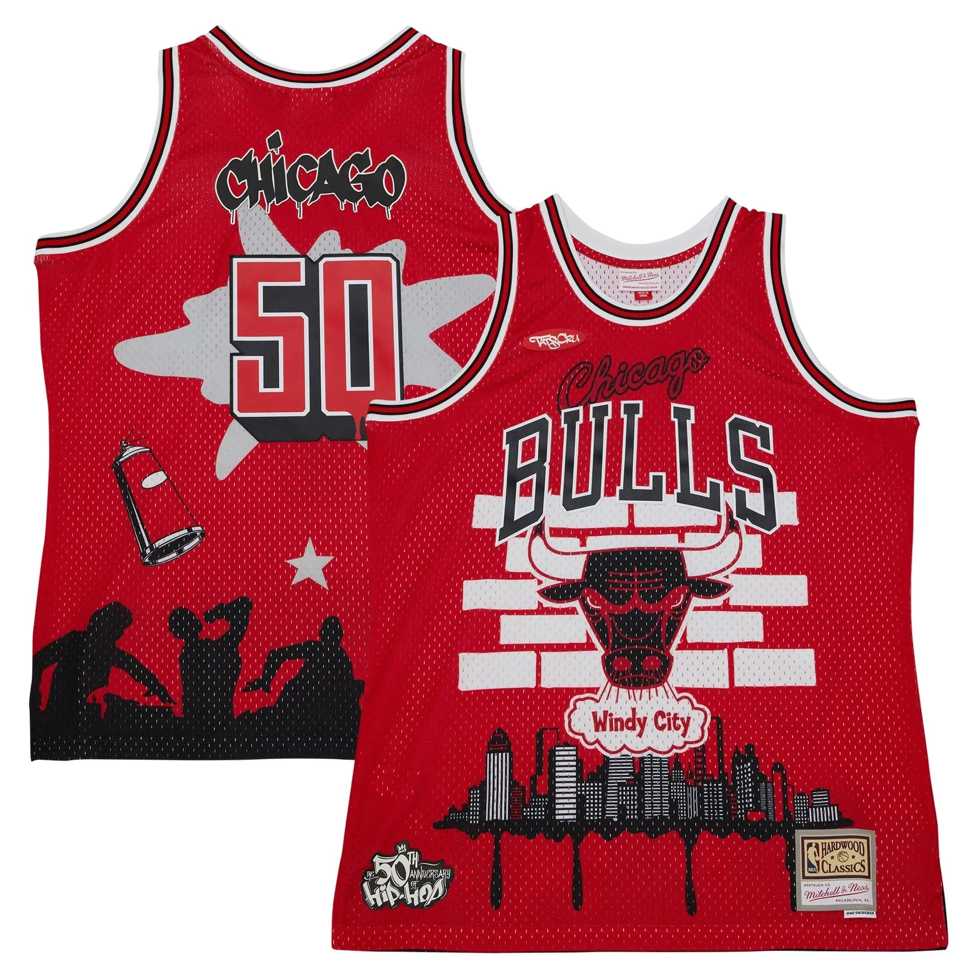 Chicago Bulls Mitchell & Ness X Tats Cru Hardwood Classics Fashion Jersey - Red