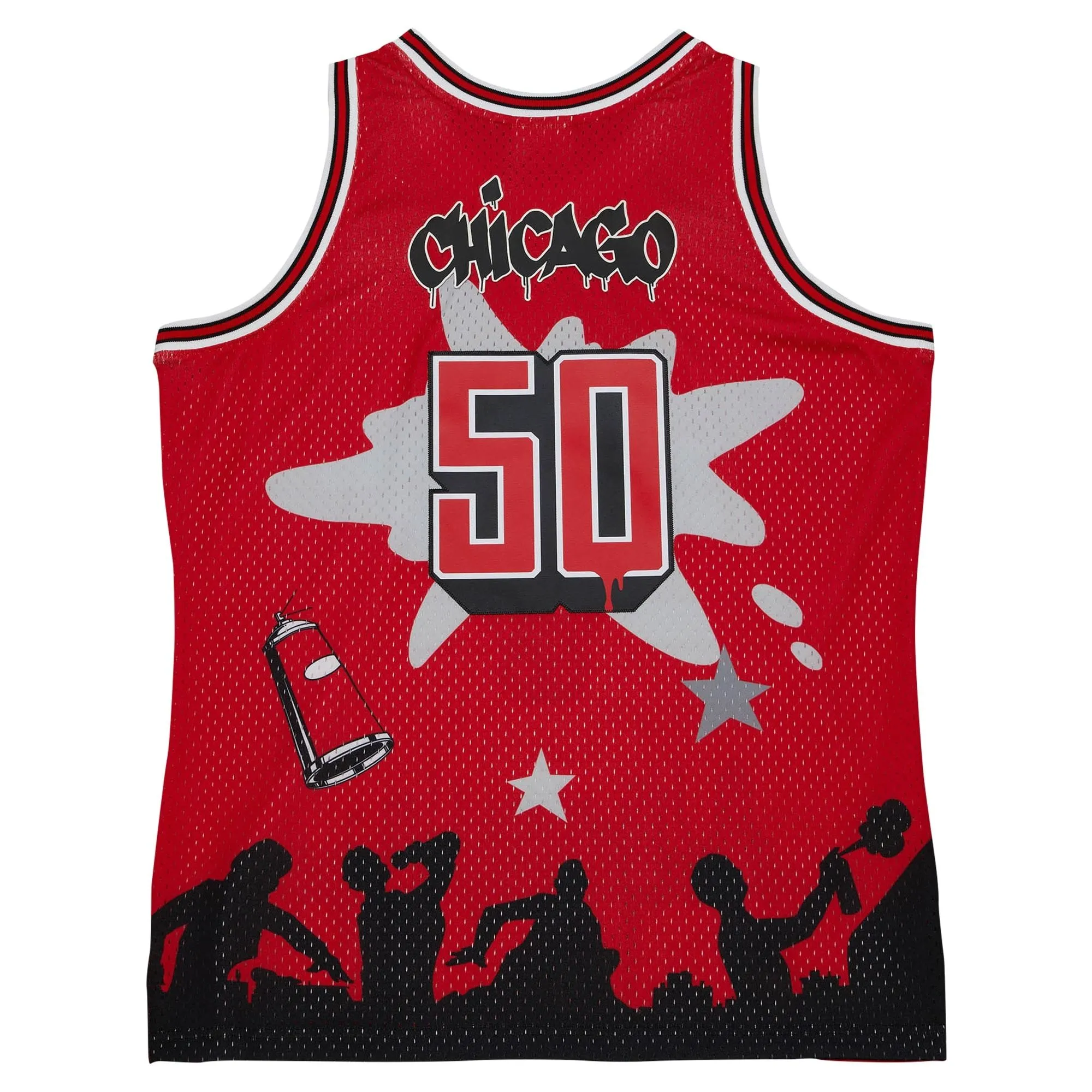 Chicago Bulls Mitchell & Ness X Tats Cru Hardwood Classics Fashion Jersey - Red