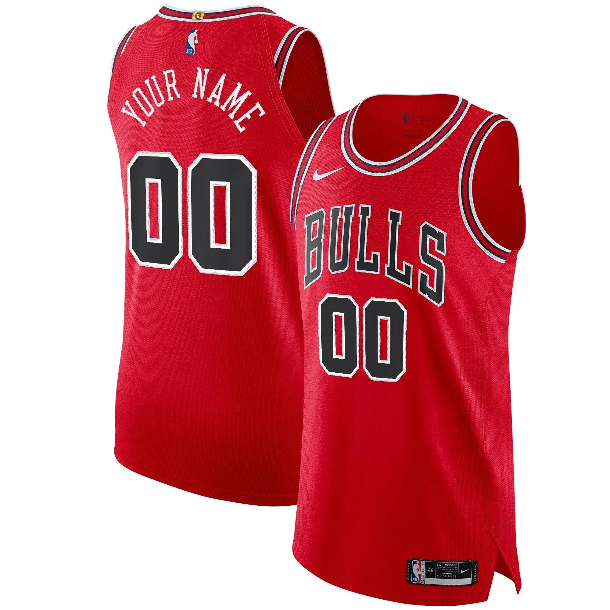 Chicago Bulls   Custom Jersey Red - Icon Edition