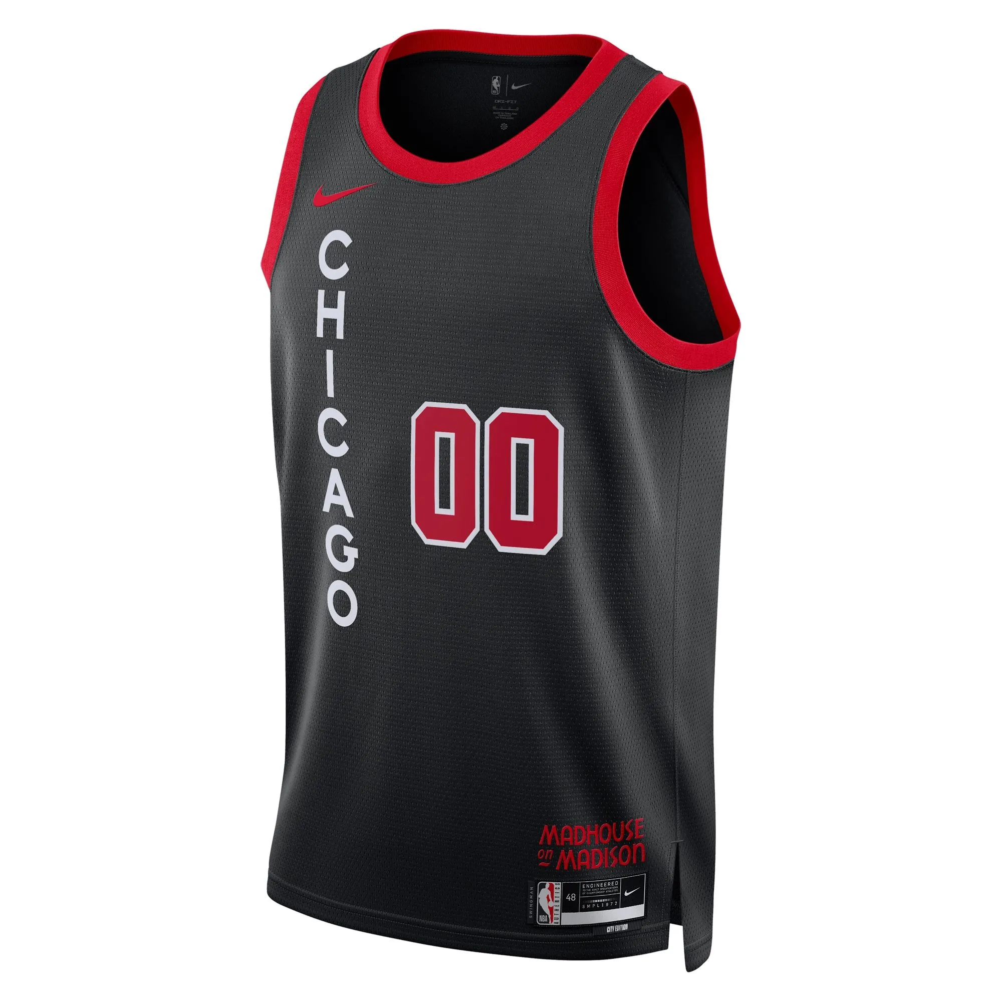 Chicago Bulls  Unisex 2023/24 Custom Swingman Jersey - Black - City Edition