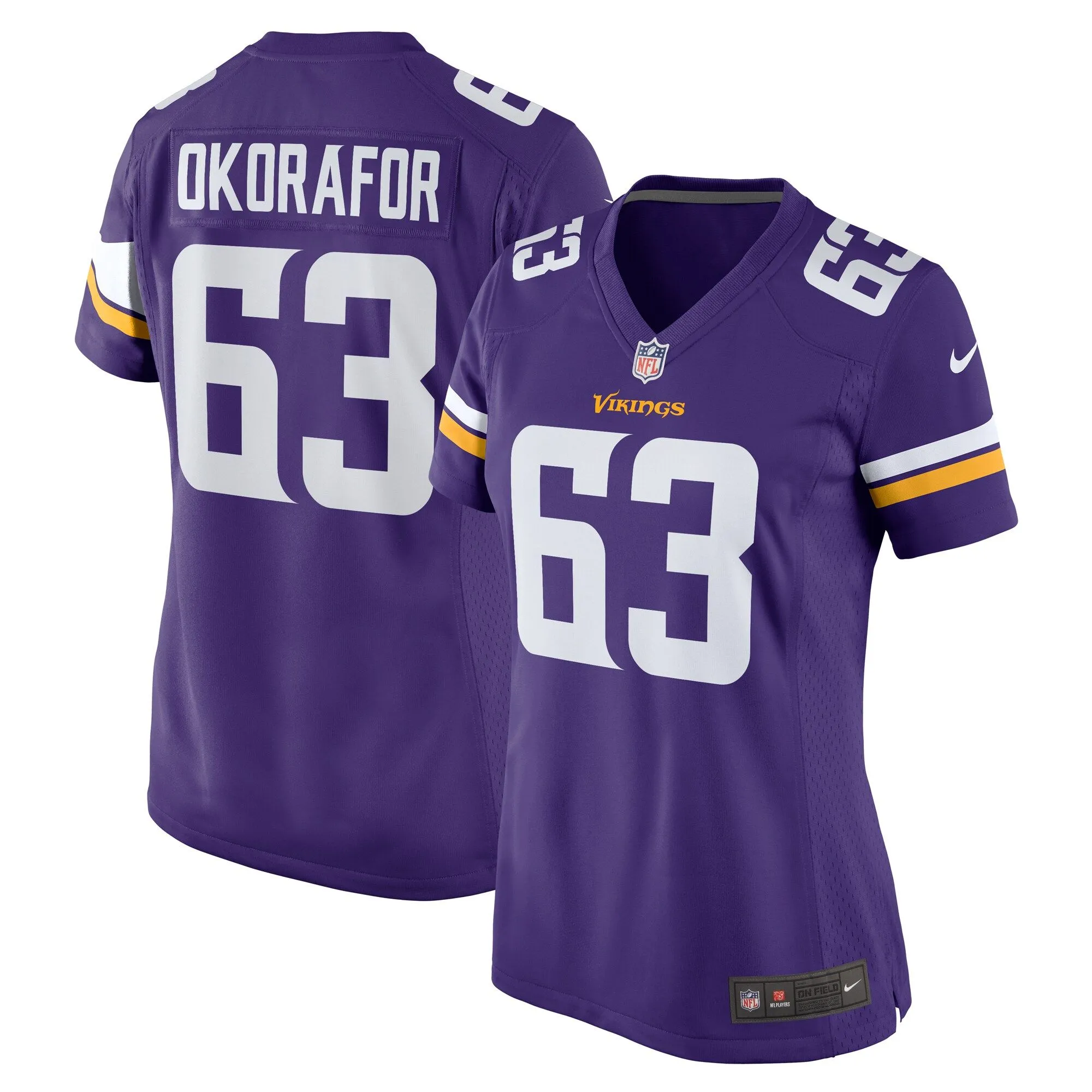 Chim Okorafor Minnesota Vikings  Women's Team Game Jersey - Purple