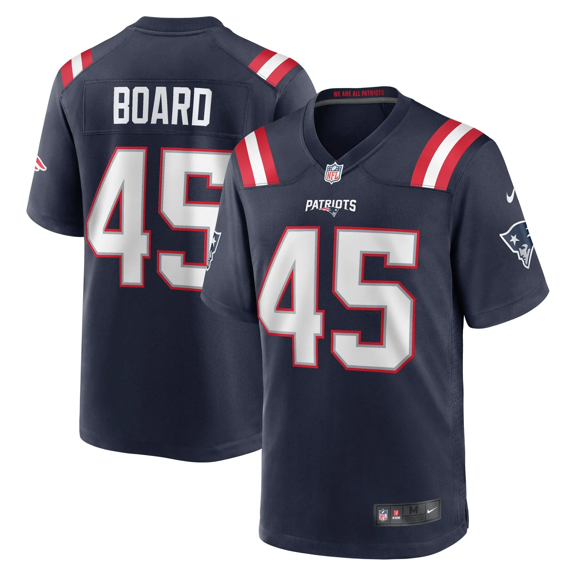 Chris Board New England Patriots  Game Player Jersey - Navy