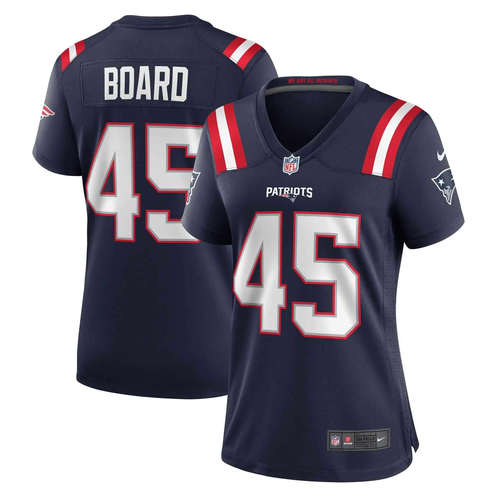 Chris Board New England Patriots  Women's Game Player Jersey - Navy