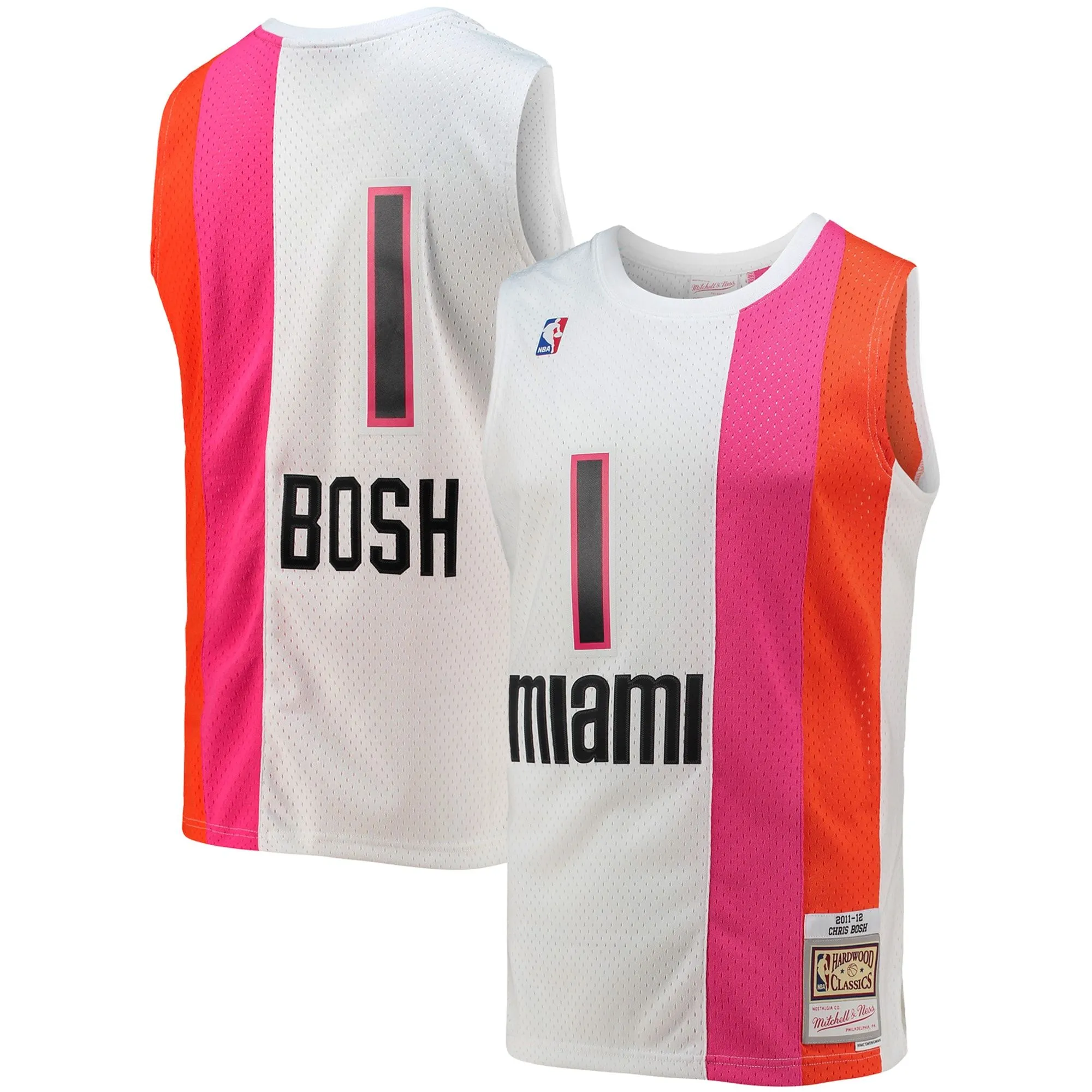 Chris Bosh Miami Heat Mitchell & Ness 2001/02 Hardwood Classics Swingman Jersey - White