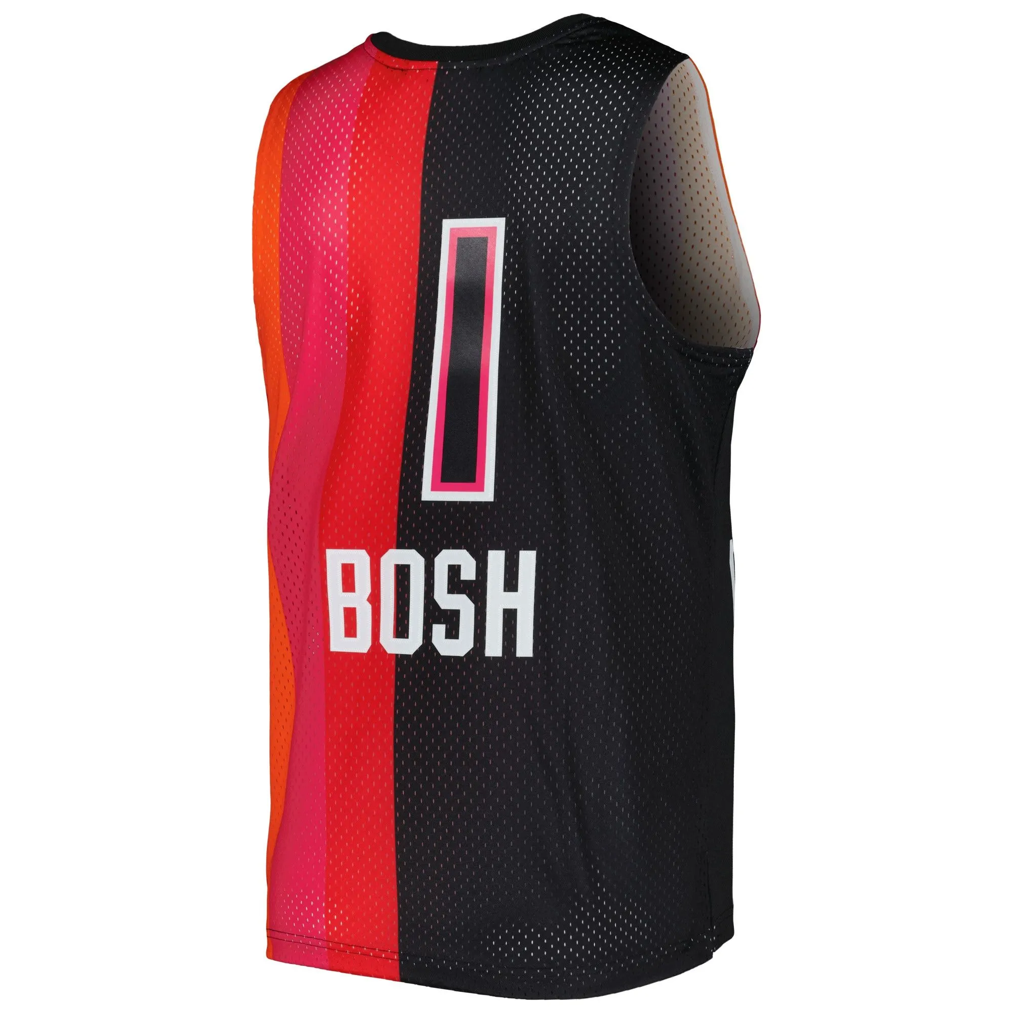 Chris Bosh Miami Heat Mitchell & Ness Hardwood Classics 2011/12 Split Swingman Jersey - Black/Red