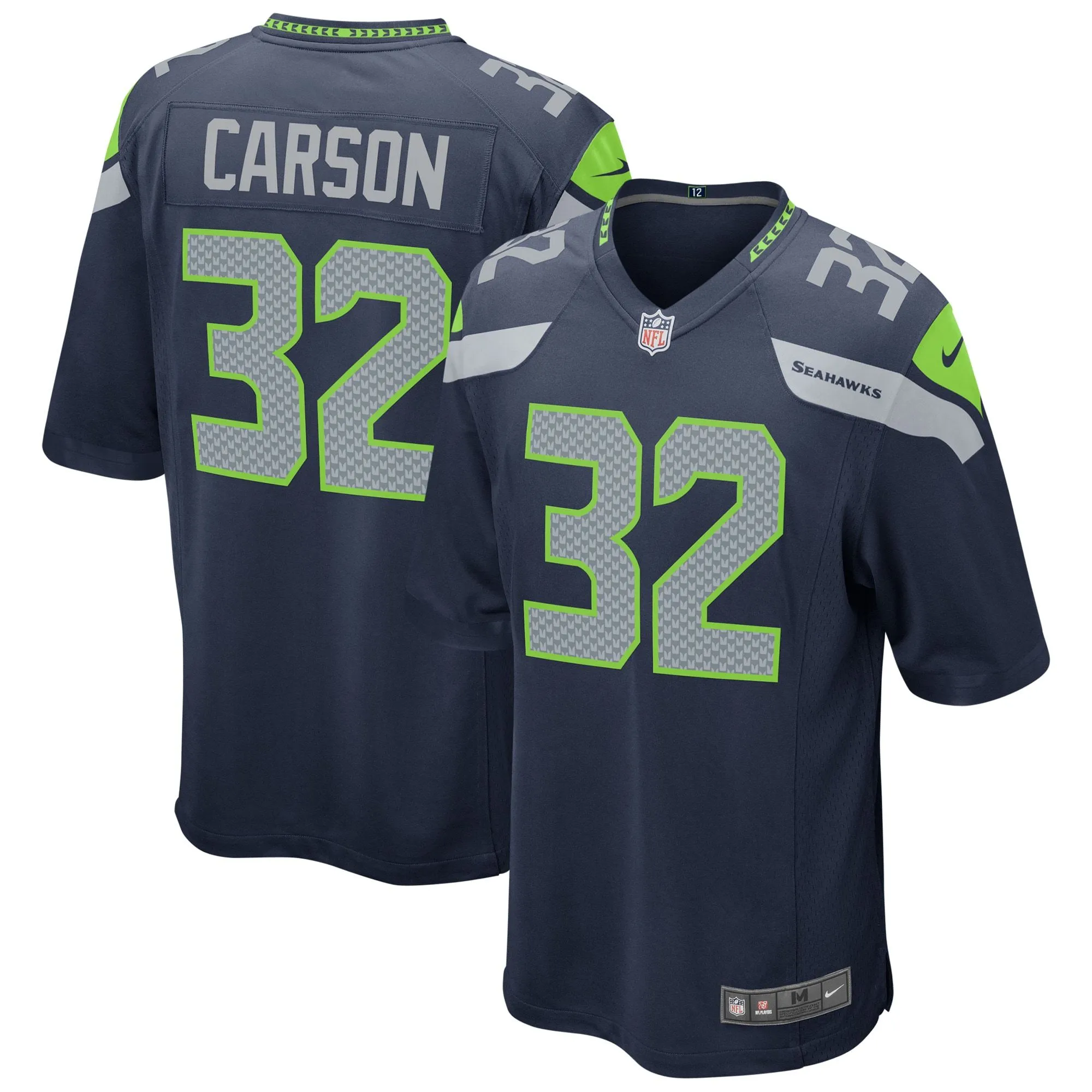 Chris Carson Seattle Seahawks  Game Player Jersey - Navy