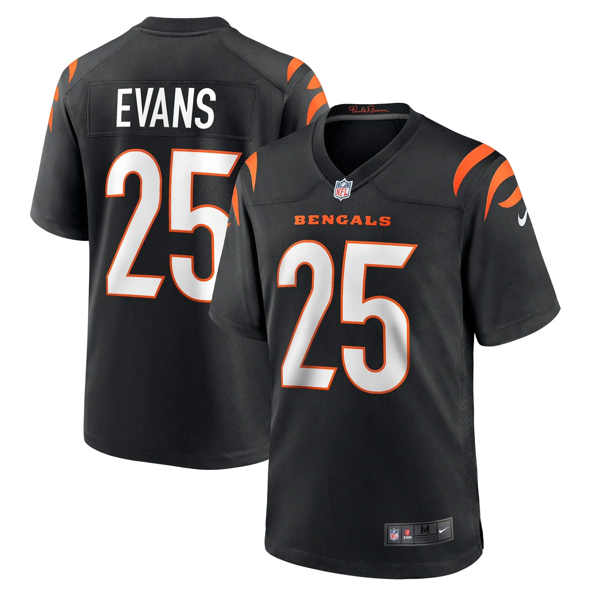 Chris Evans Cincinnati Bengals  Game Jersey - Black