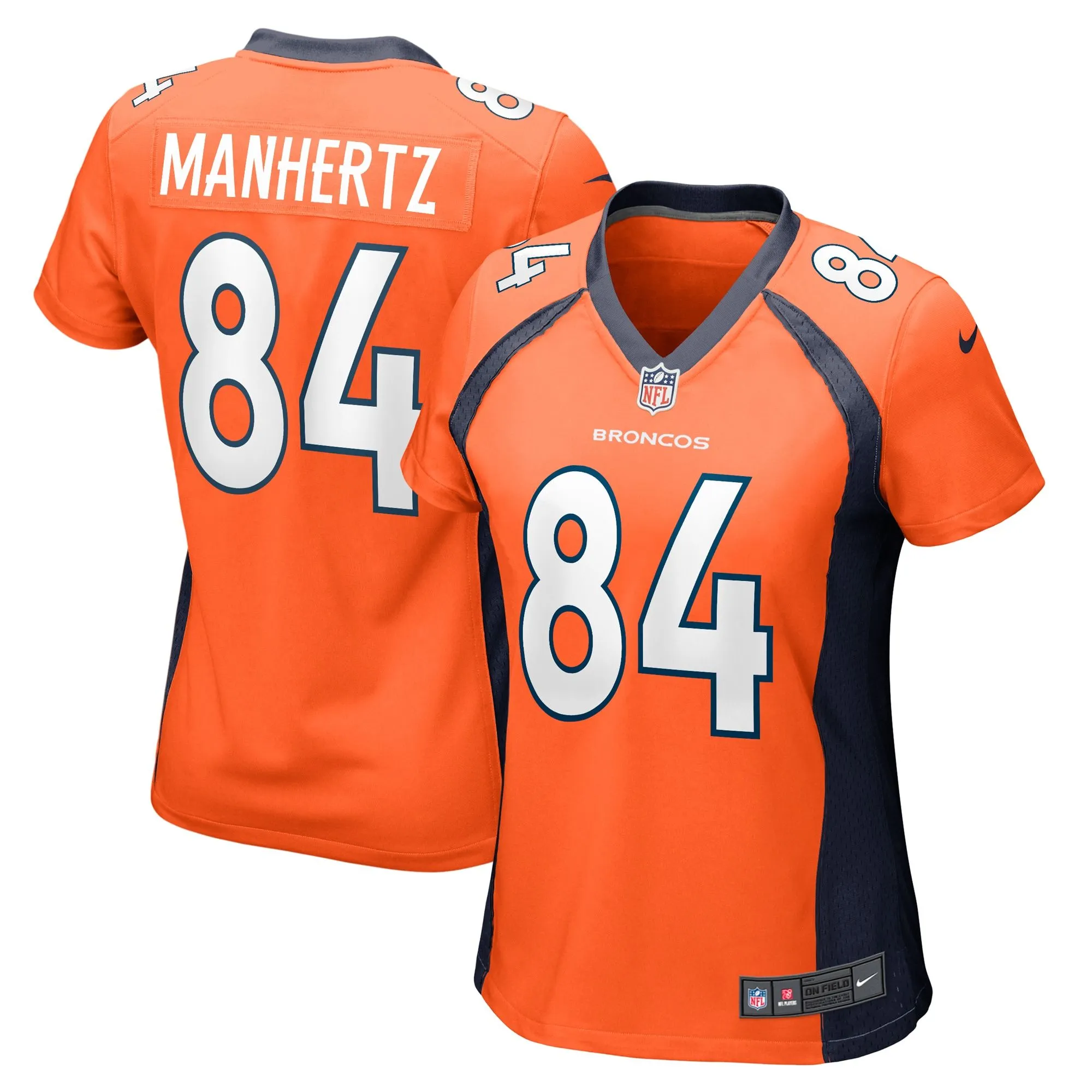 Chris Manhertz Denver Broncos  Women's Game Player Jersey - Orange