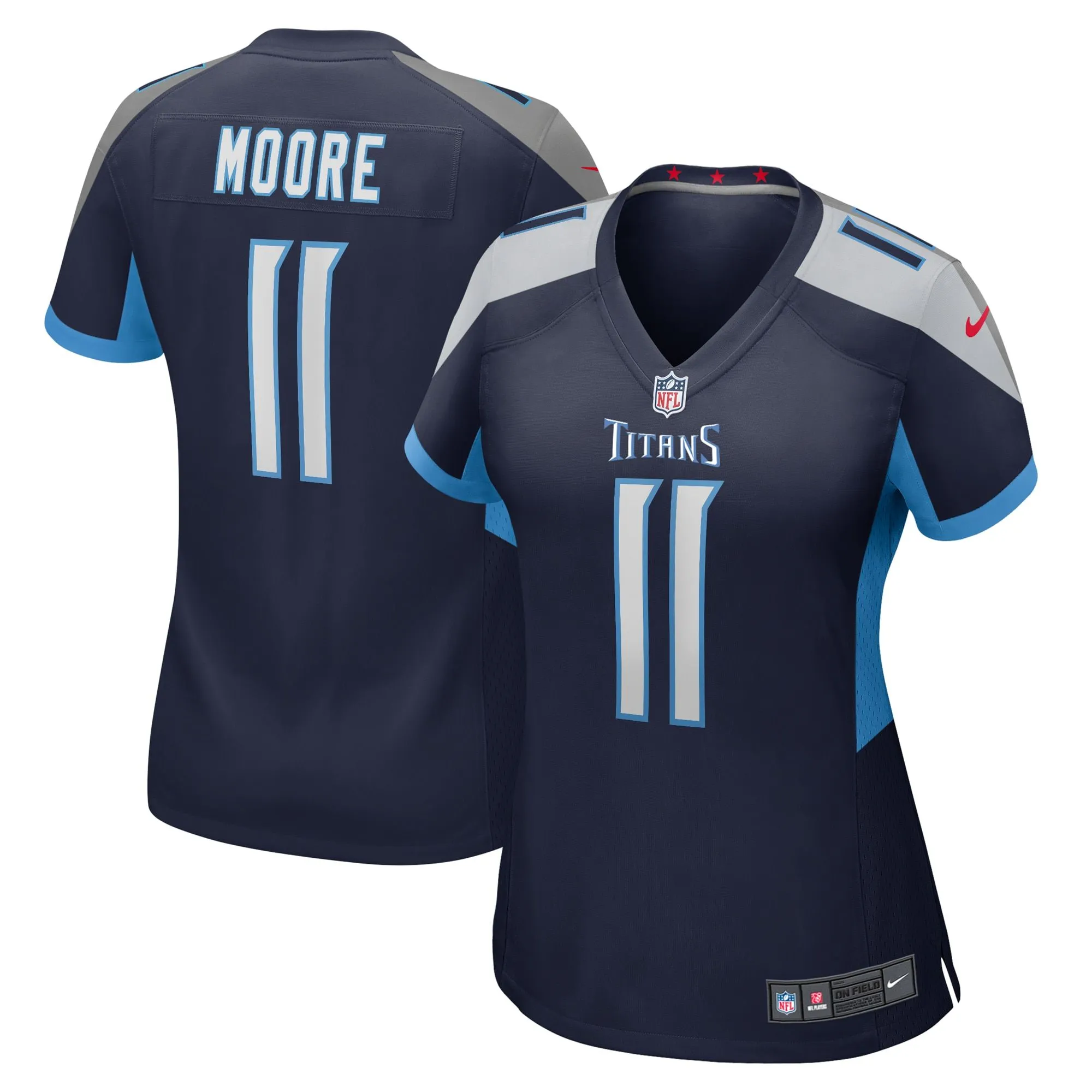 Chris Moore Tennessee Titans  Women's  Game Jersey -  Navy