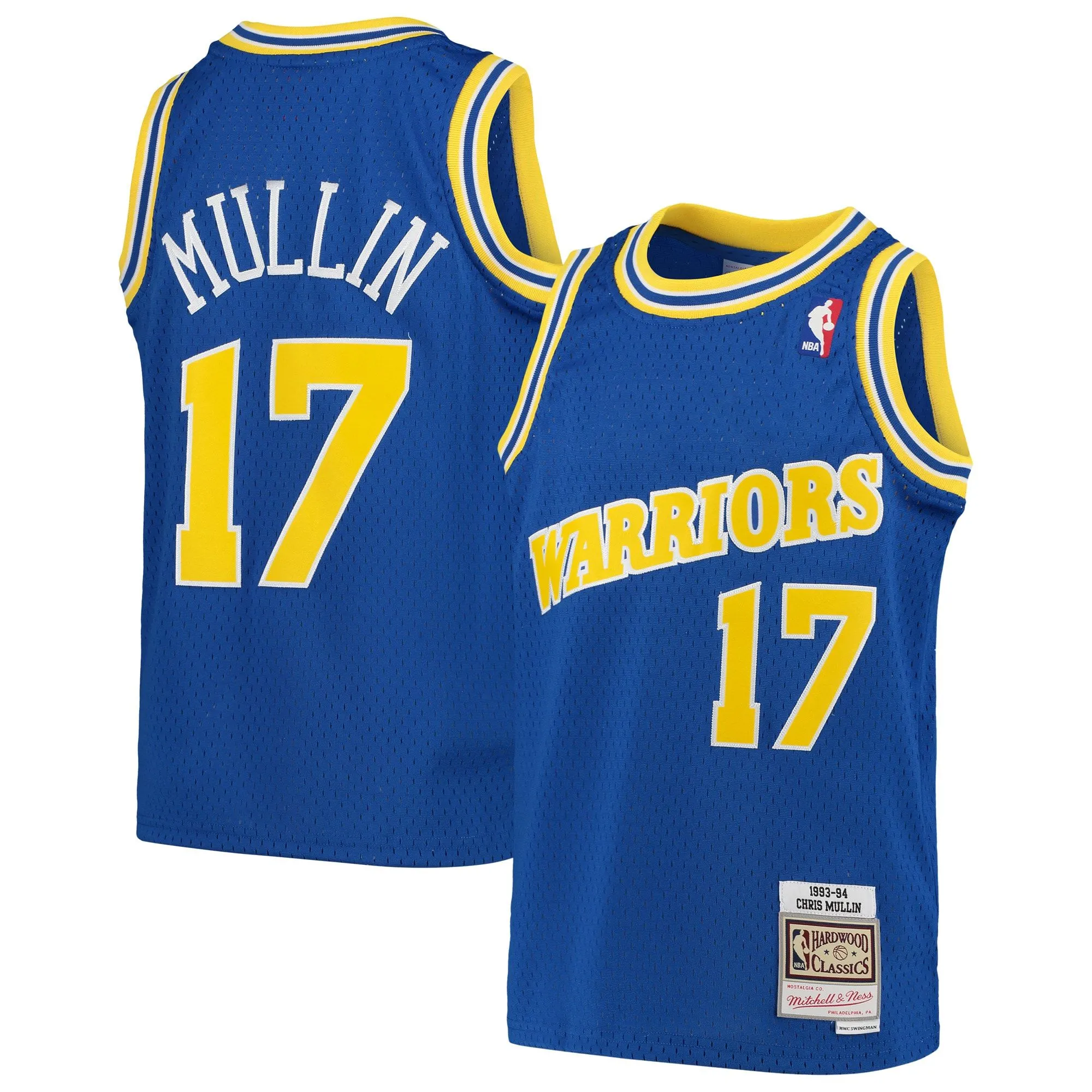 Chris Mullin Golden State Warriors Mitchell & Ness Youth 1993/94 Hardwood Classics Swingman Jersey - Royal