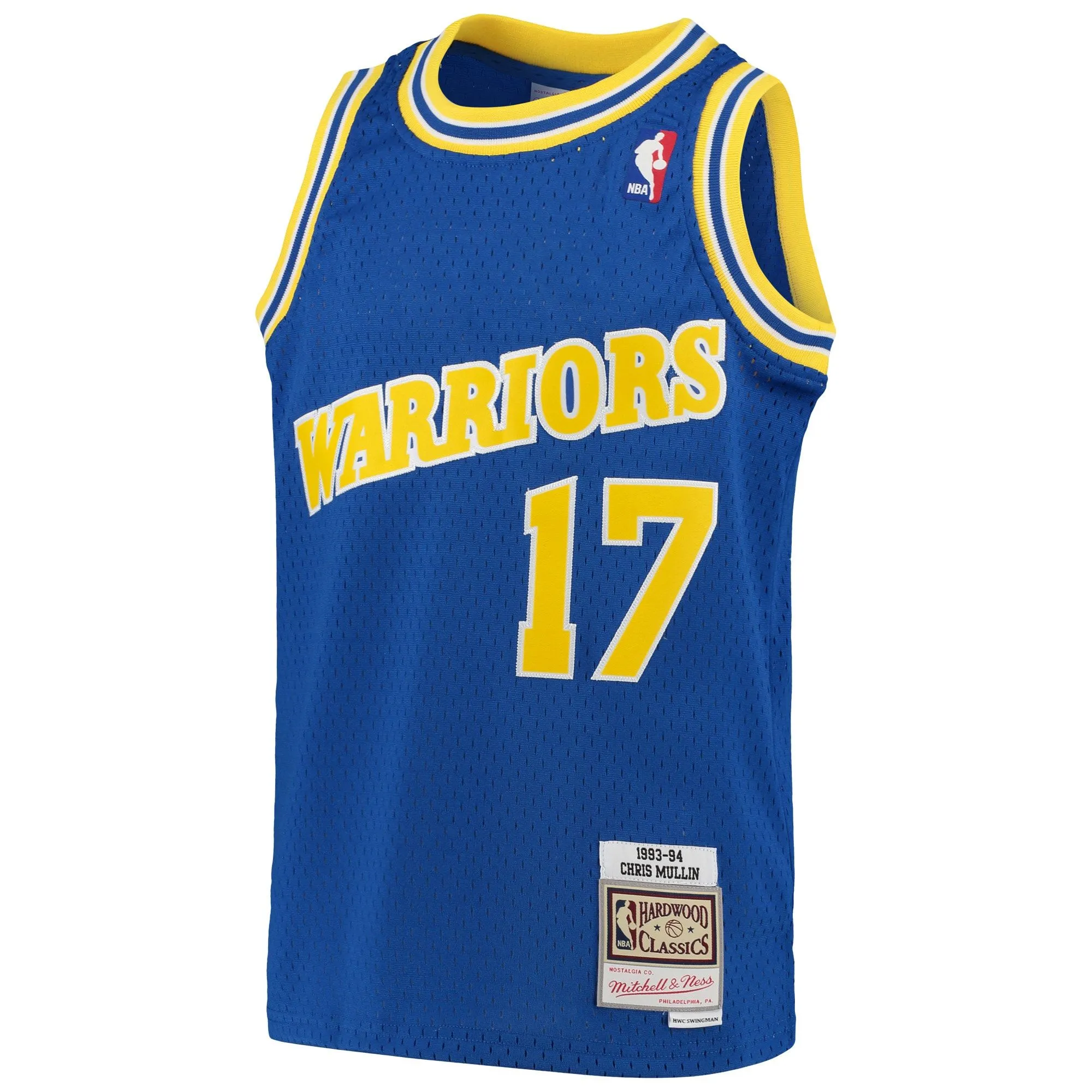 Chris Mullin Golden State Warriors Mitchell & Ness Youth 1993/94 Hardwood Classics Swingman Jersey - Royal