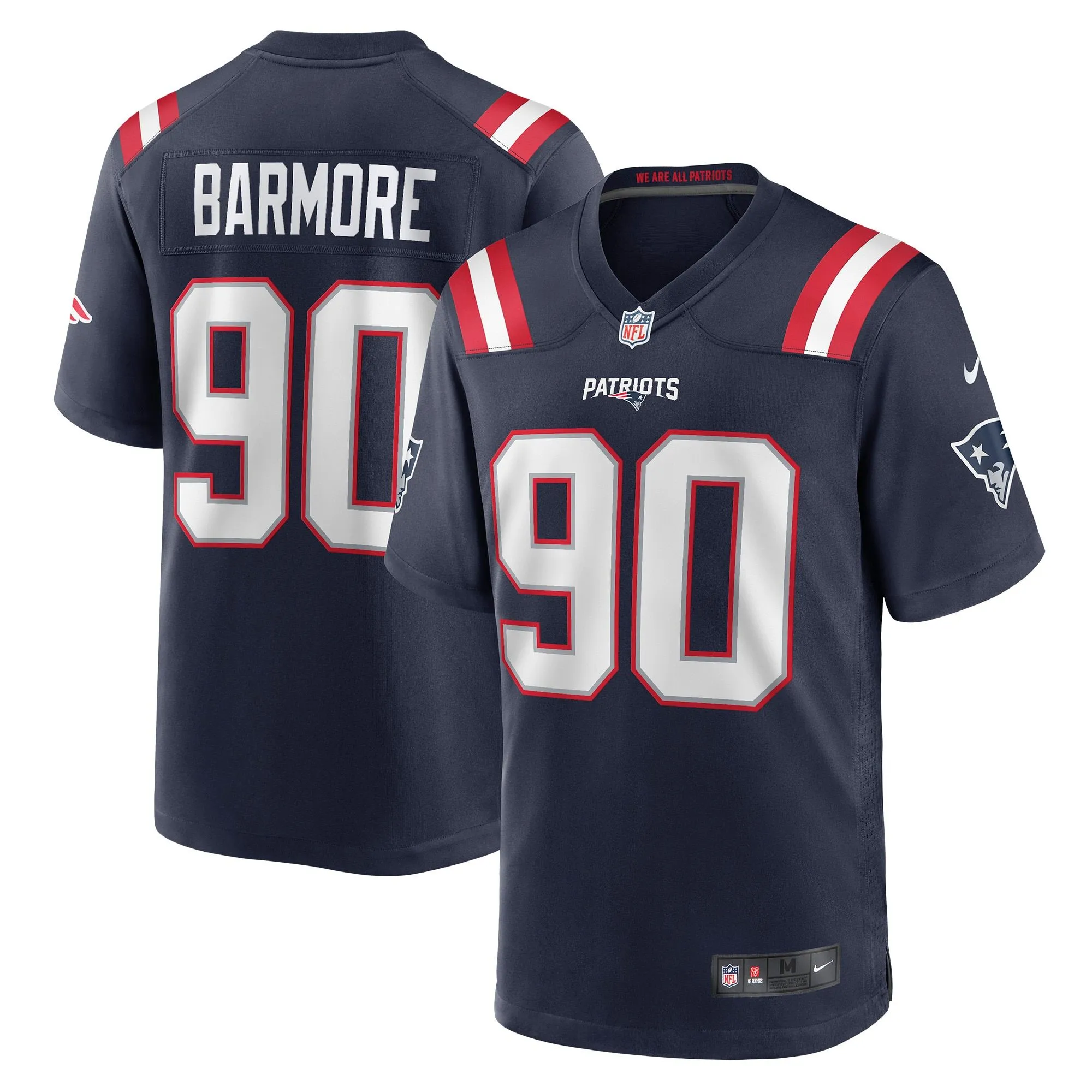 Christian Barmore New England Patriots  Player Game Jersey - Navy