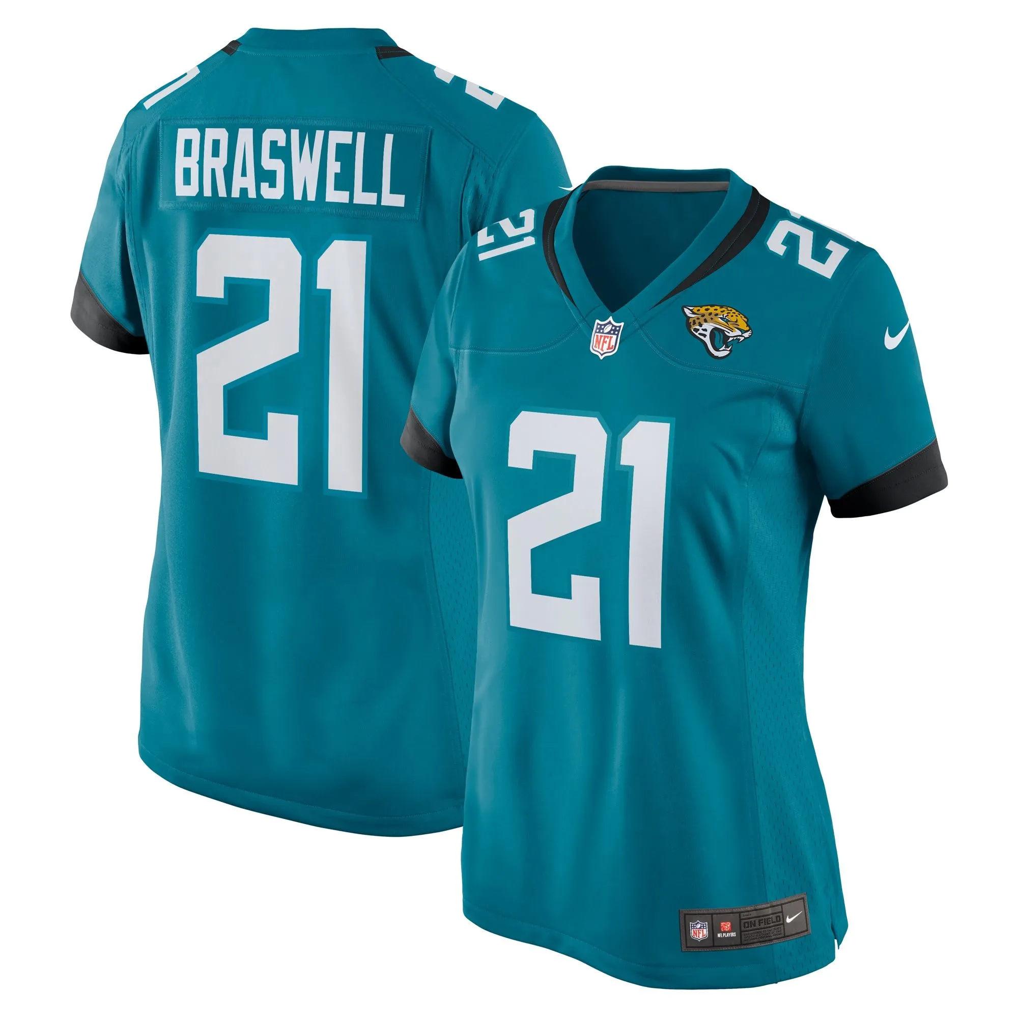 Christian Braswell Jacksonville Jaguars  Women's Team Game Jersey -  Teal