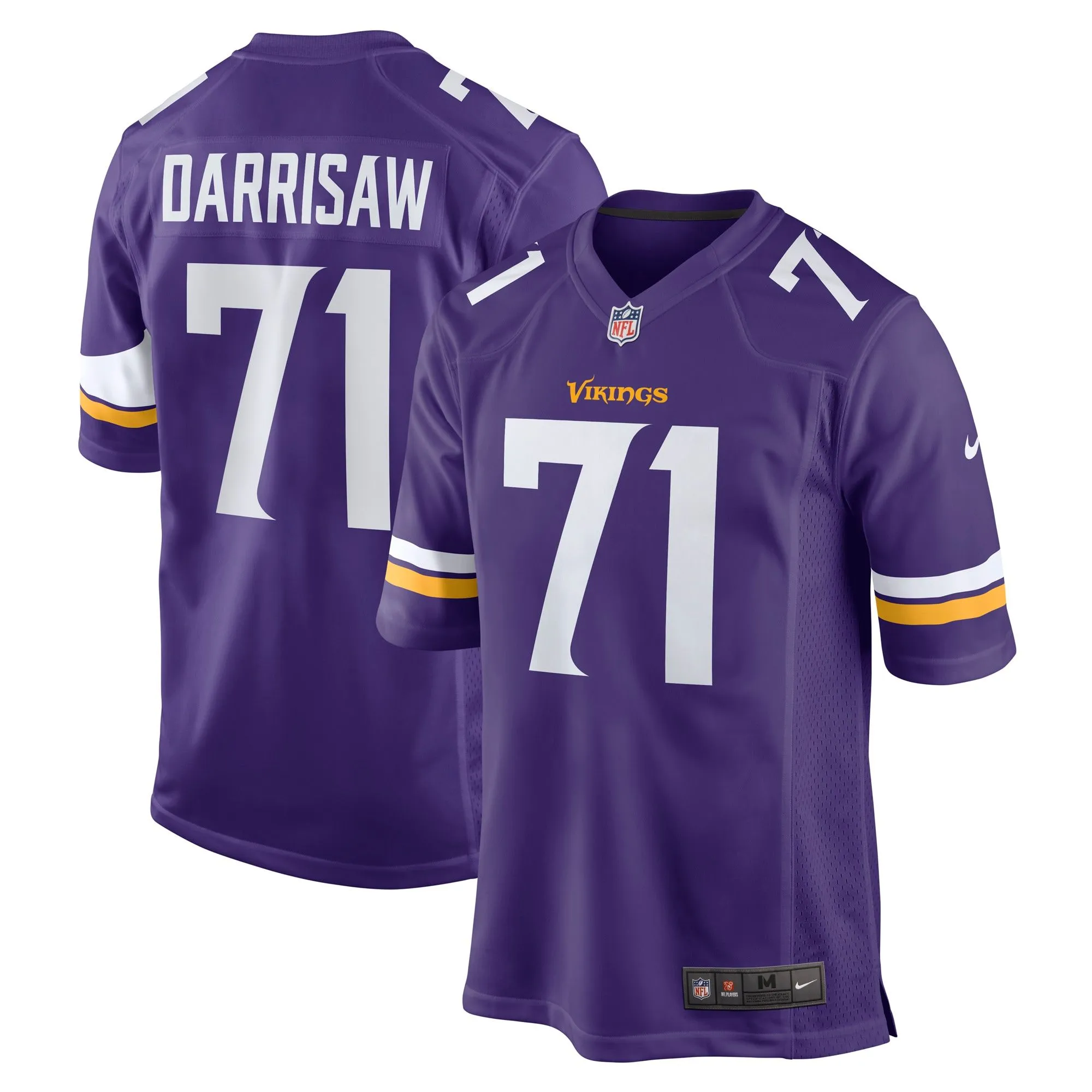 Christian Darrisaw Minnesota Vikings  Game Jersey - Purple