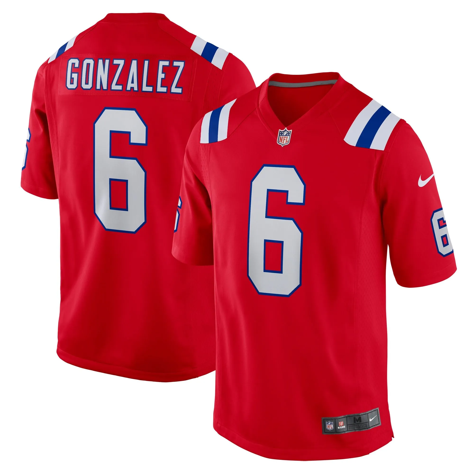 Christian Gonzalez New England Patriots  Alternate Team Game Jersey - Red