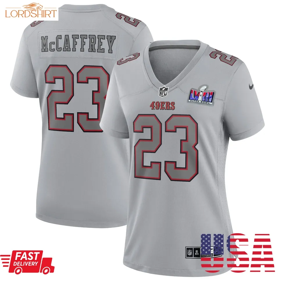 Christian Mccaffrey San Francisco 49Ers  Women's Super Bowl Lviii Atmosphere Fashion Game Jersey   Gray