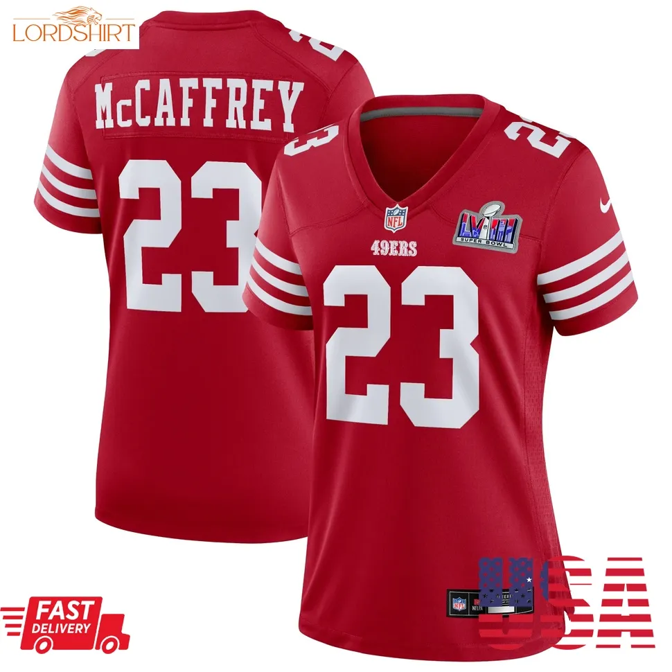 Christian Mccaffrey San Francisco 49Ers  Women's Super Bowl Lviii Game Jersey   Scarlet