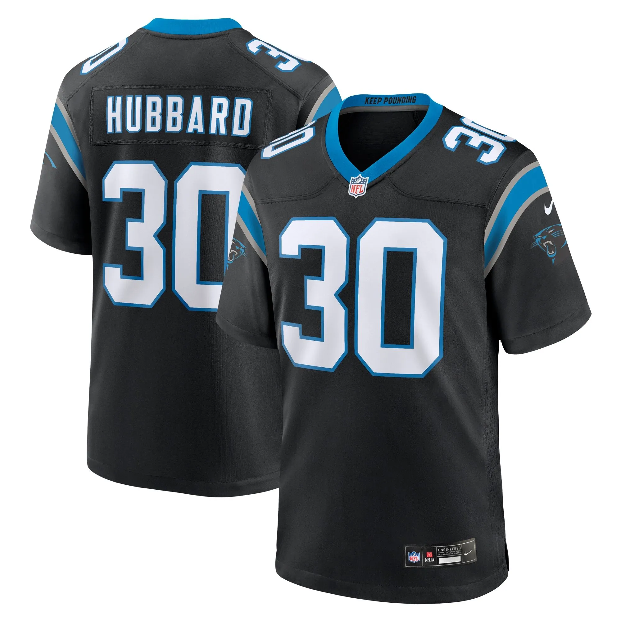 Chuba Hubbard Carolina Panthers  Team Game Jersey - Black