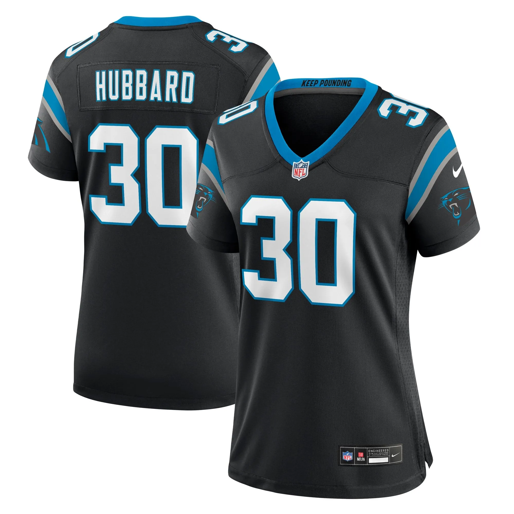 Chuba Hubbard Carolina Panthers  Women's Team Game Jersey - Black