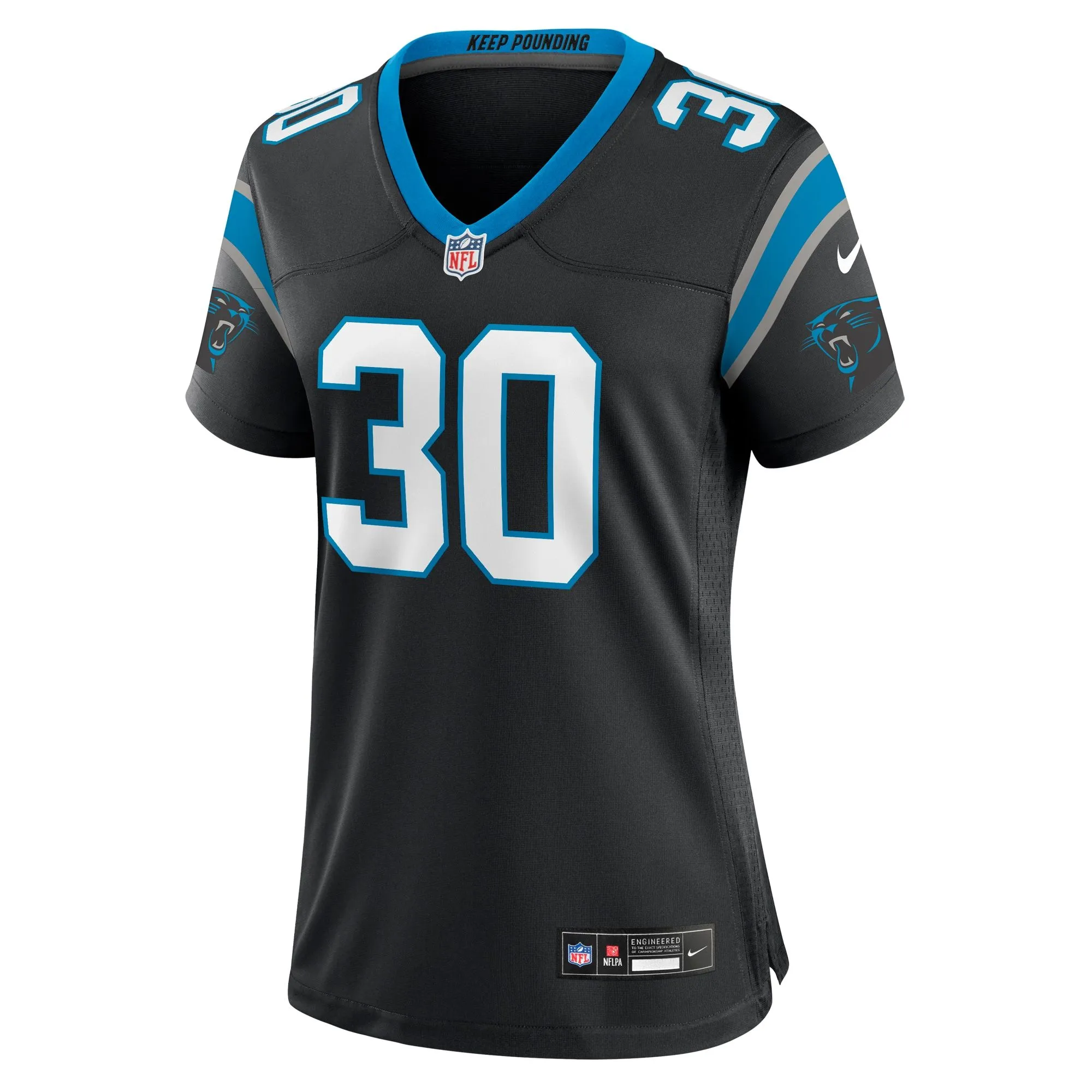 Chuba Hubbard Carolina Panthers  Women's Team Game Jersey - Black