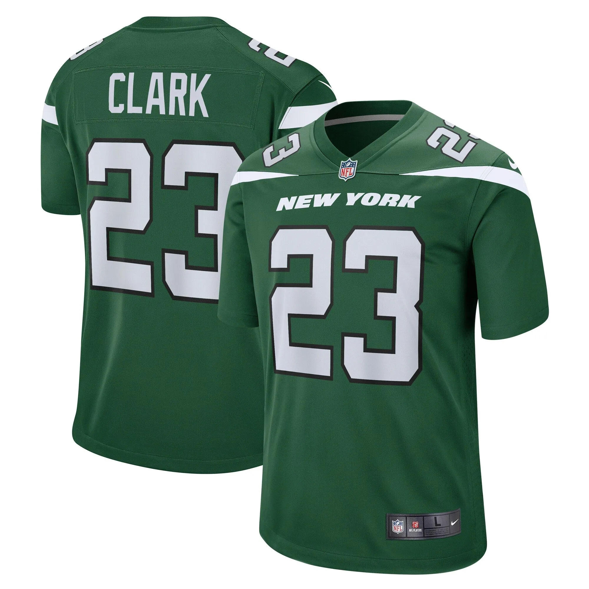 Chuck Clark New York Jets  Team Game Jersey - Gotham Green