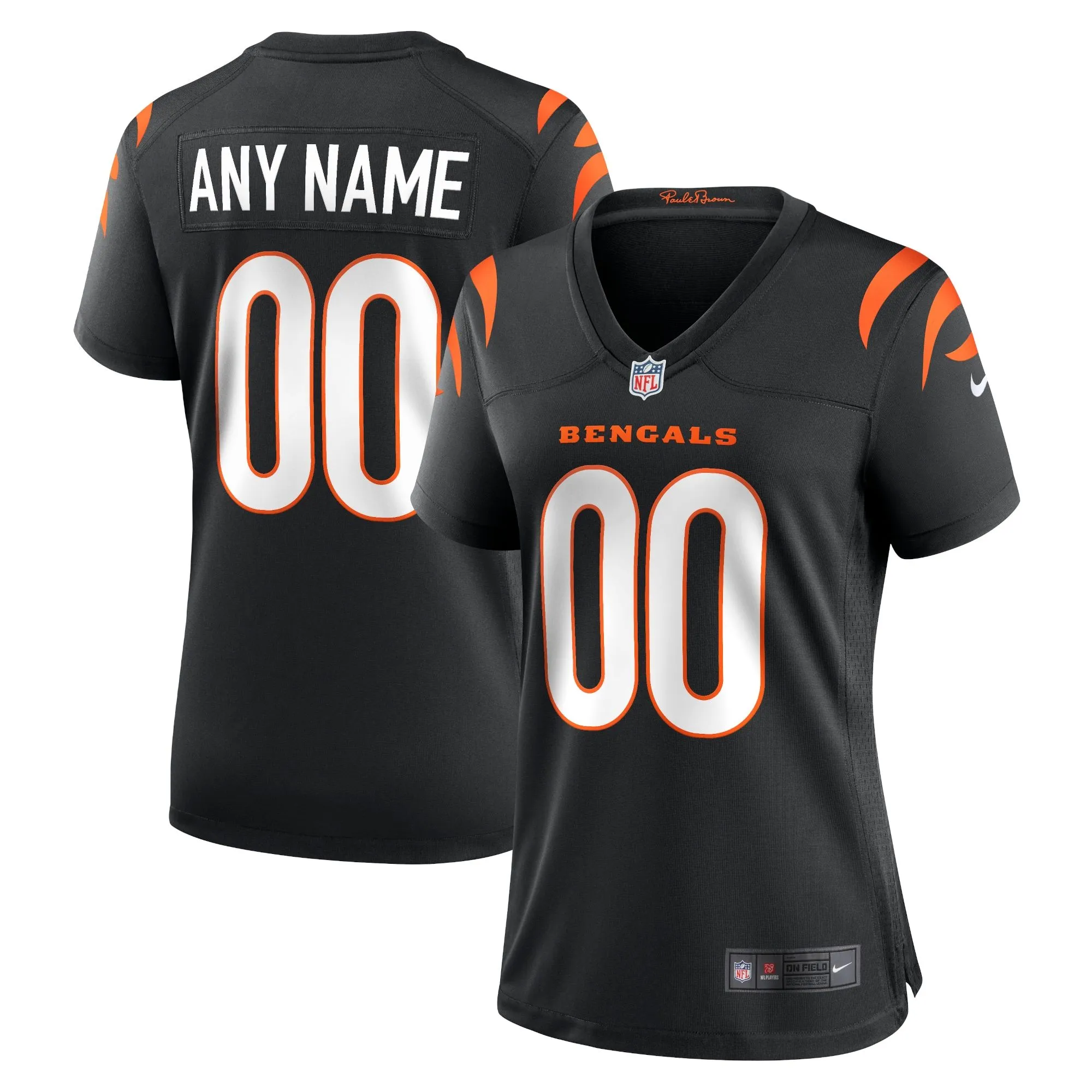 Cincinnati Bengals  Women's Game Custom Jersey - Black