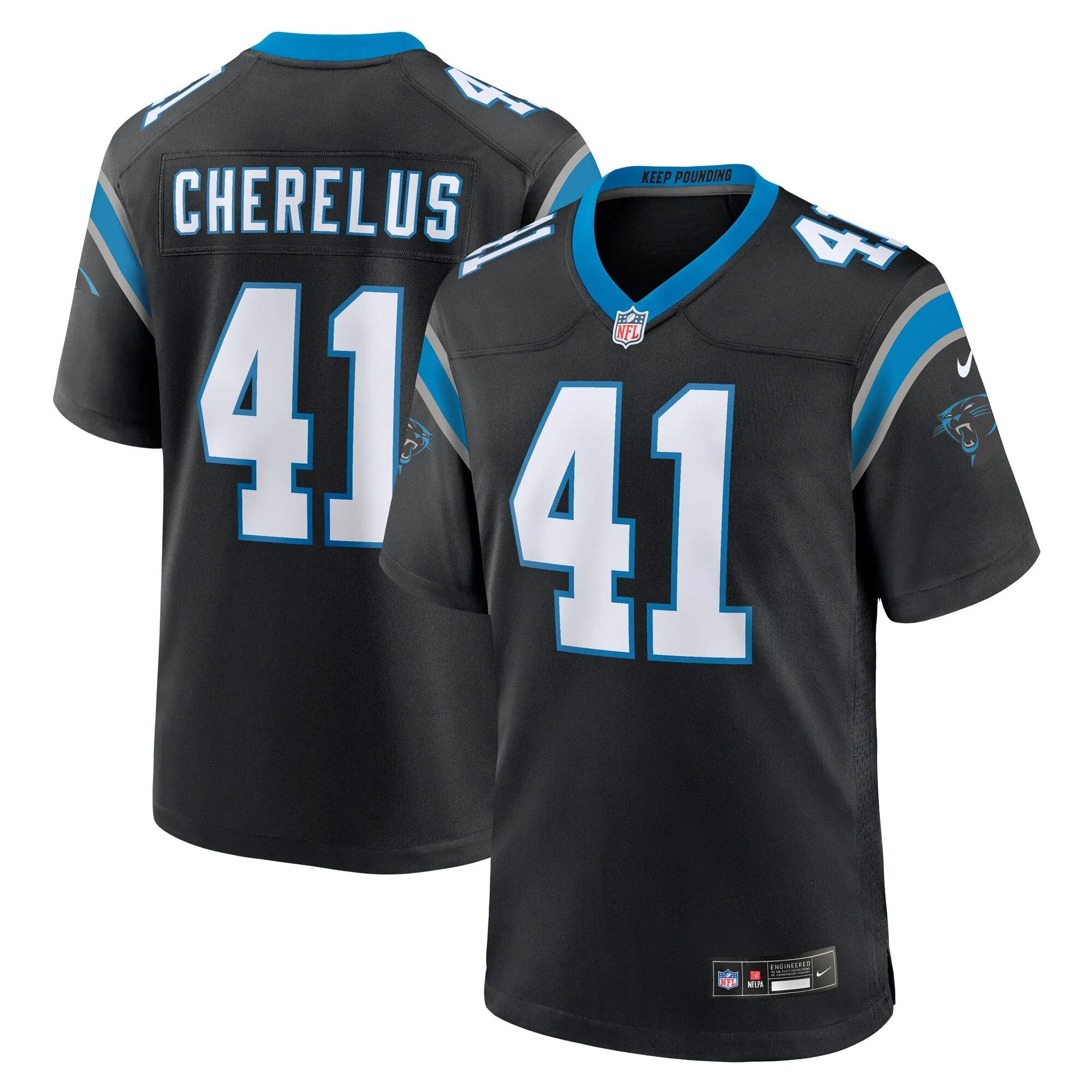 Claudin Cherelus Carolina Panthers  Team Game Jersey -  Black