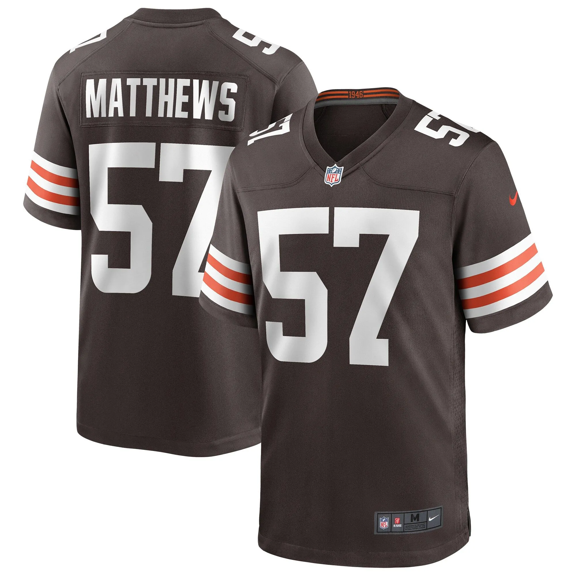 Clay Matthews Cleveland Browns  Game Retired Player Jersey - Brown