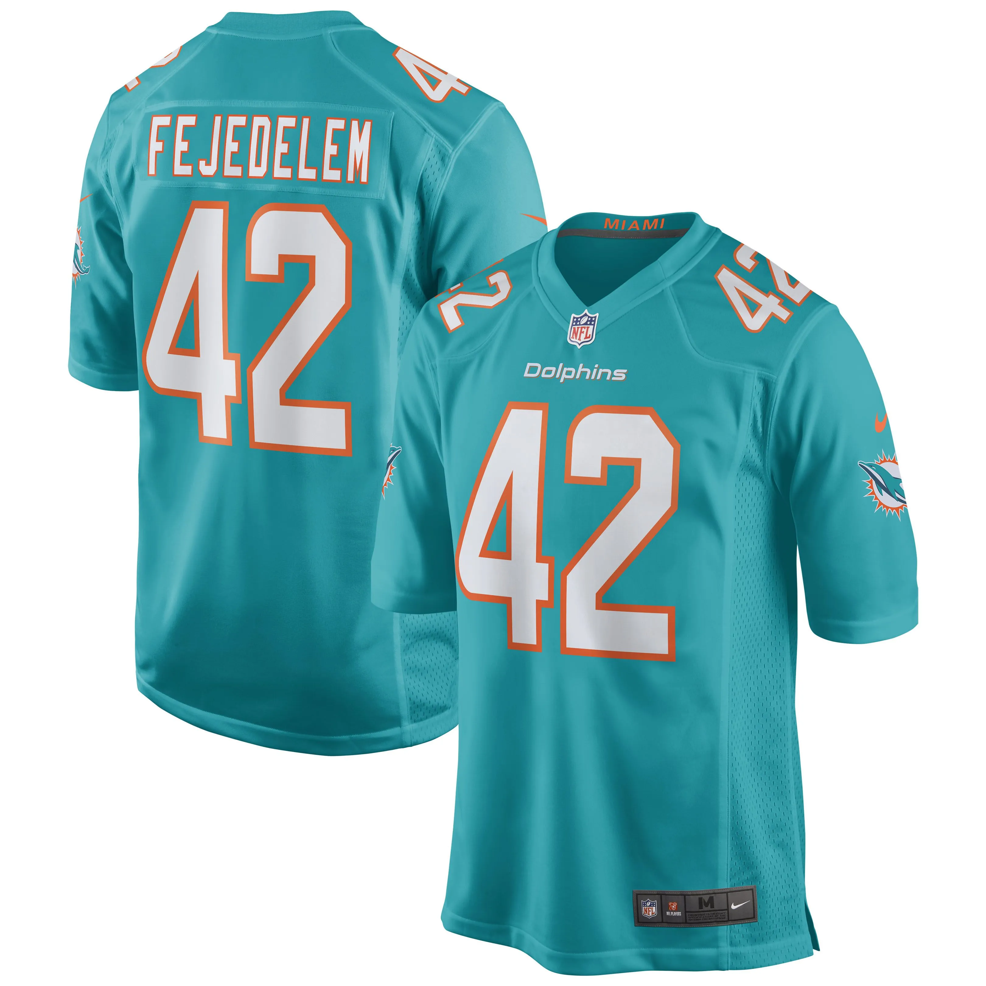 Clayton Fejedelem Miami Dolphins  Game Jersey - Aqua