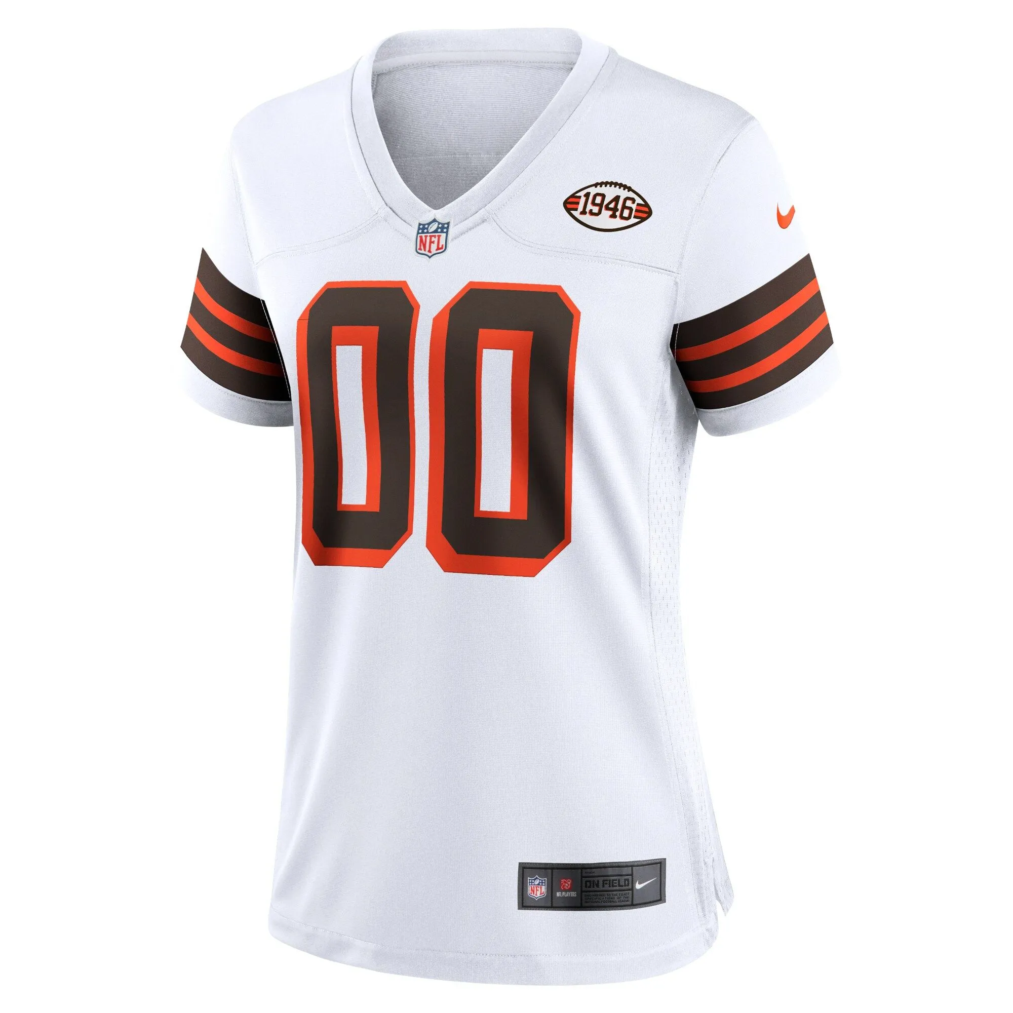 Cleveland Browns  Women's 1946 Collection Alternate Custom Jersey - White