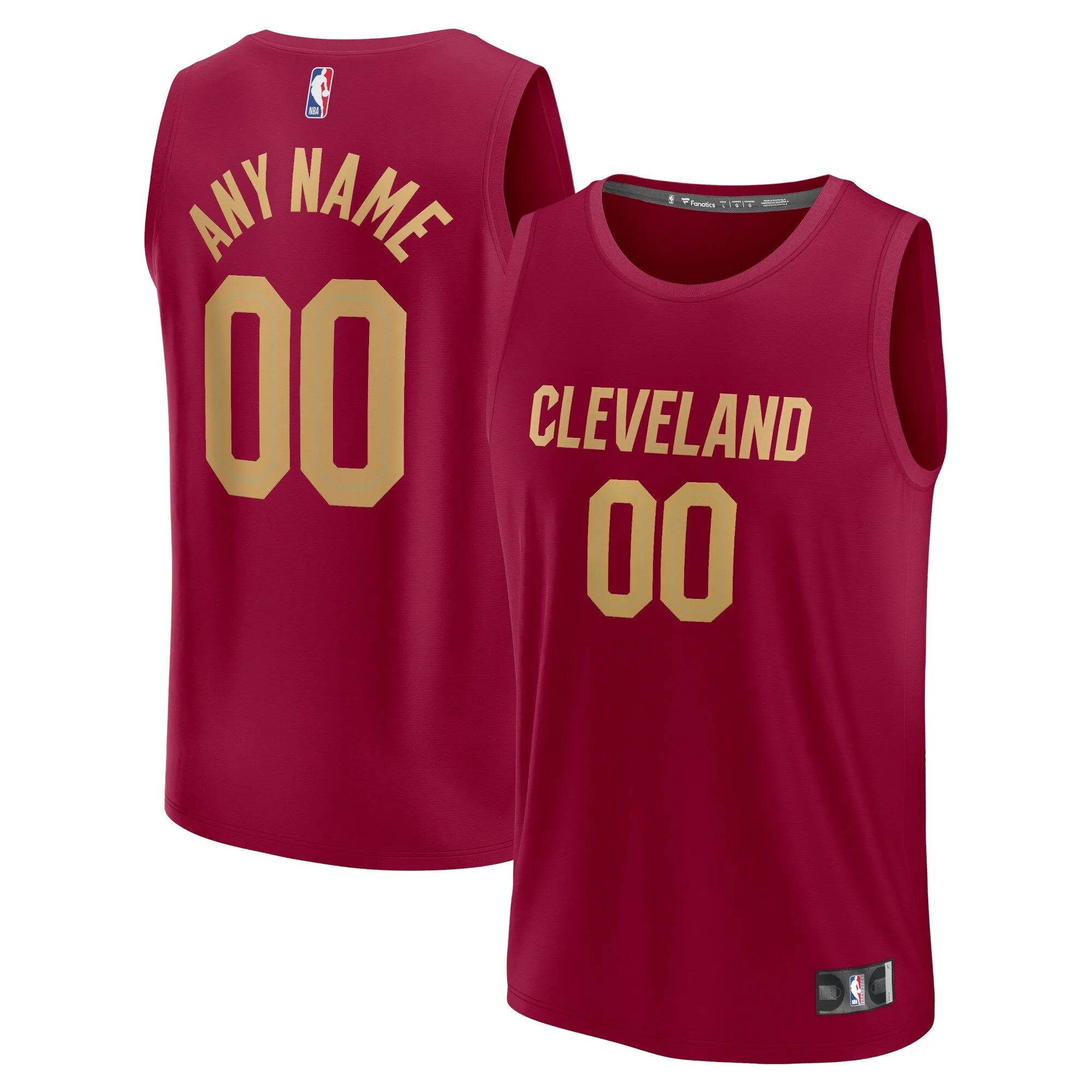 Cleveland Cavaliers Fanatics Branded Fast Break Custom Jersey - Wine - Icon Edition